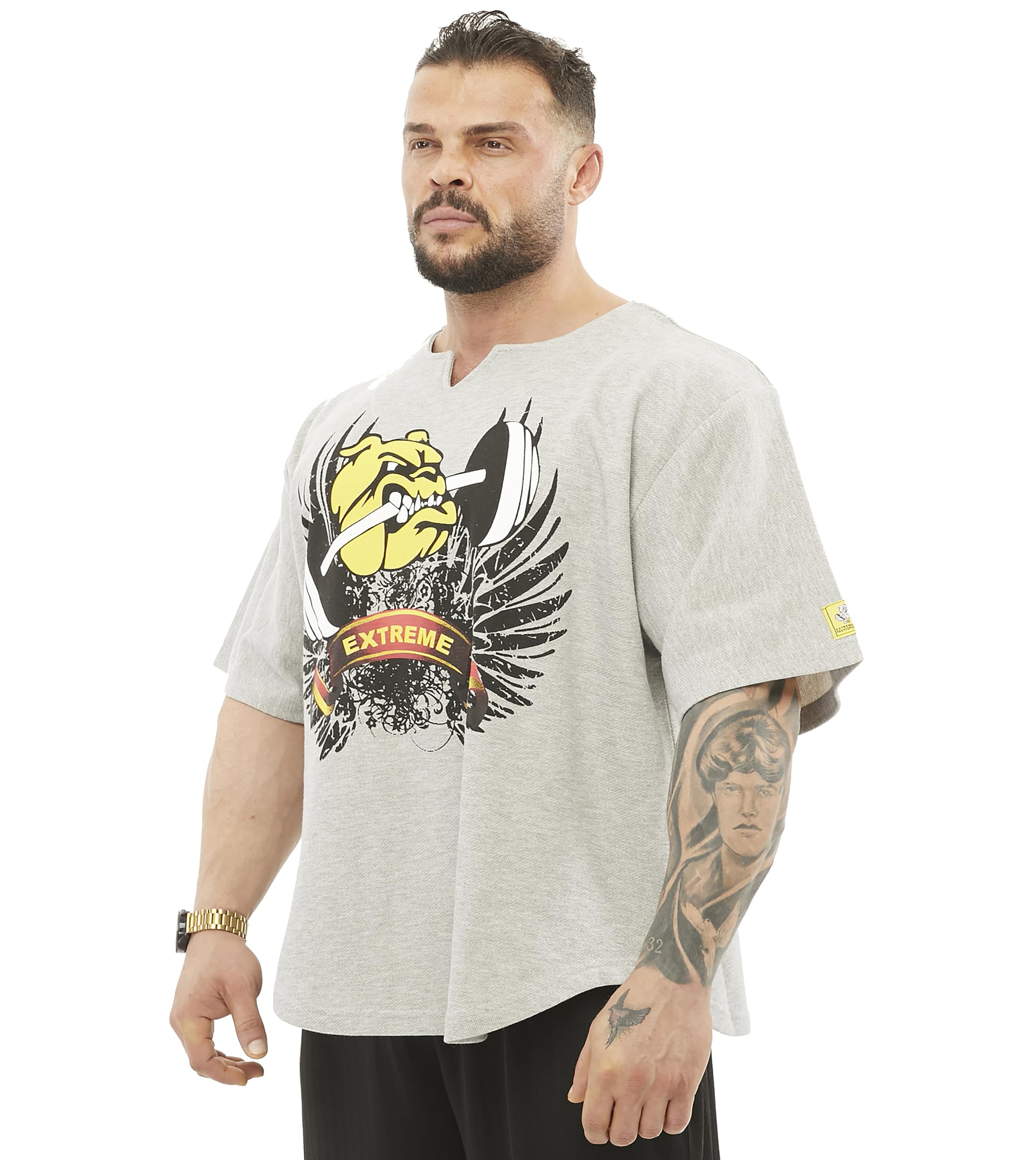 Herren Oversize Gym Lifestyle T-Shirt Dicke Textur Baumwolle Komfort Design Performance Top