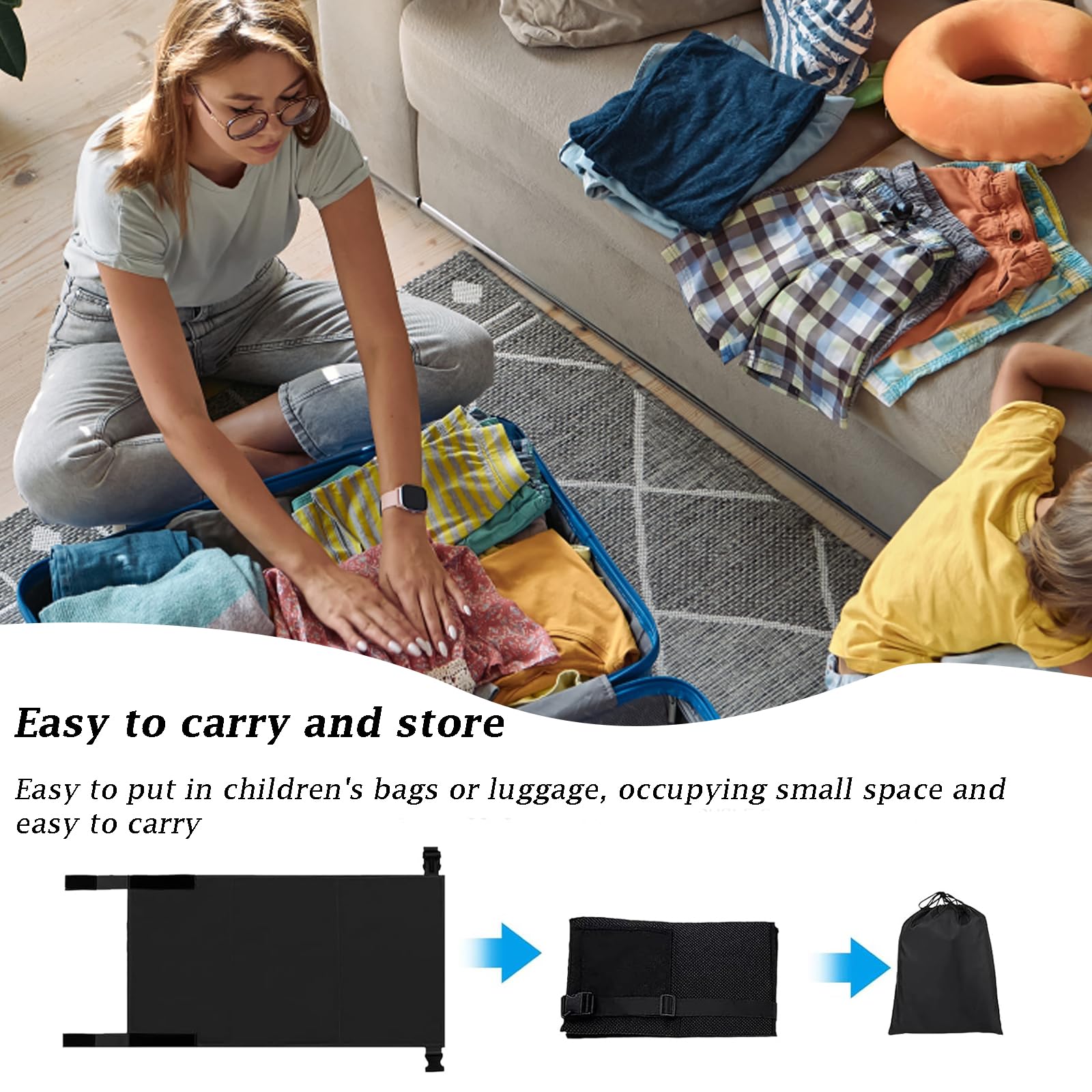 Toddler Airplane Bed - Portable Seat Extender Travel Bed With Storage For Long Flights, Kids Travel Accessory