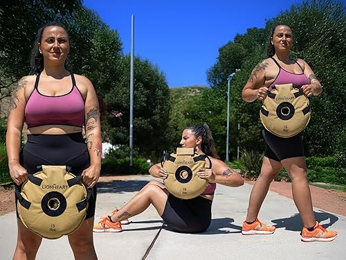 Miniatura 5 de Lionheart Sand Weight Plates Set of 2, OnOff Barbell Weight Lifting Sandbag Workout Equipment Home Gym Training, Exercising, Travel Bumper Ruck