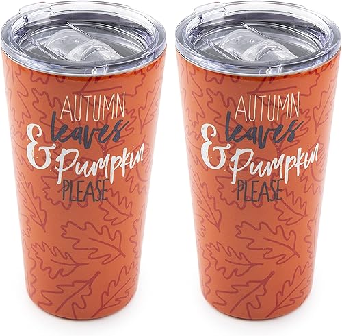 Miniatura 2 de Cambridge Silversmiths Pumpkin Please - Juego de 2 bolas altas con inuslación de naranja de 20 onzas, 0