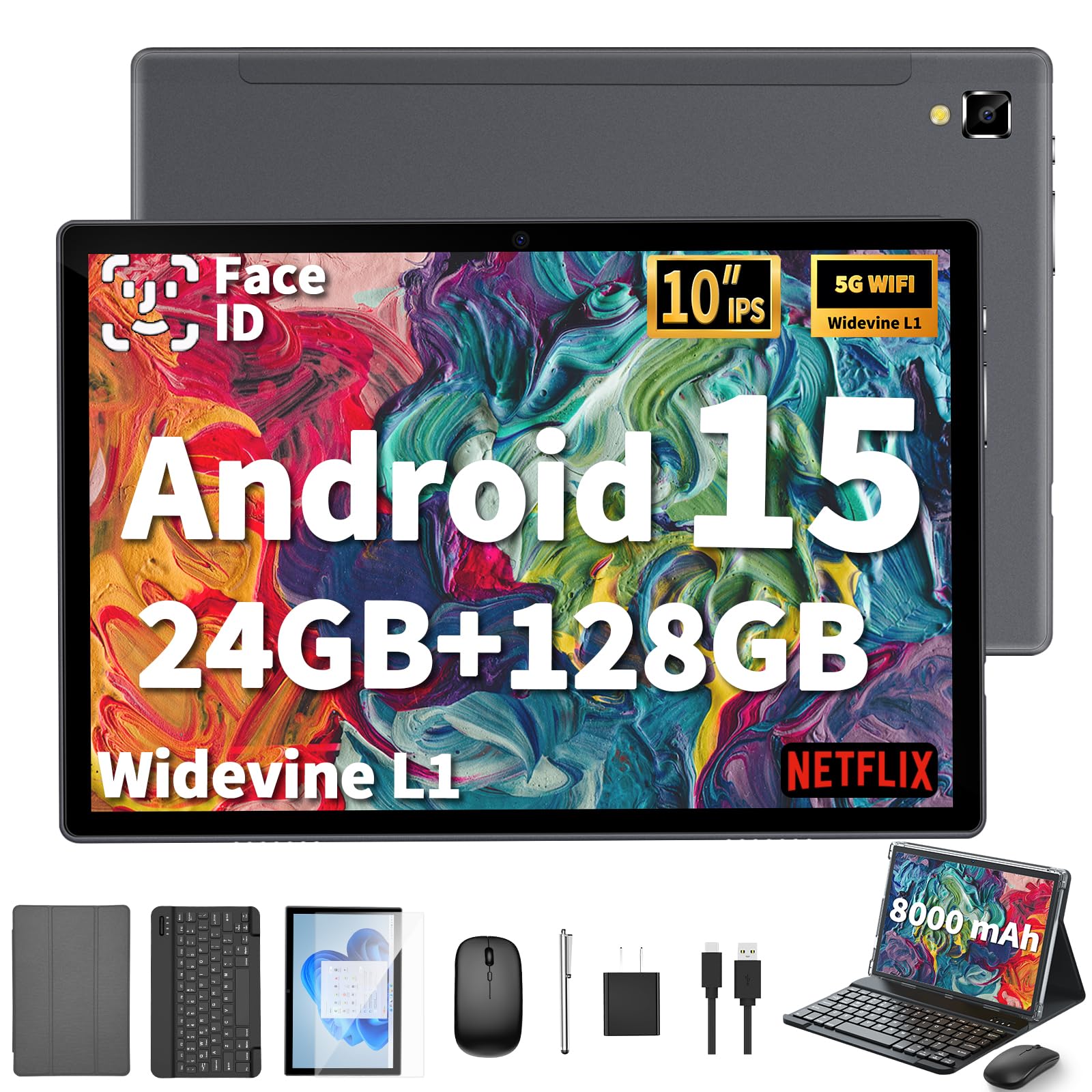 Amazon.com : 2026 Android Tablet with Keyboard, 24GB+128GB+2TB