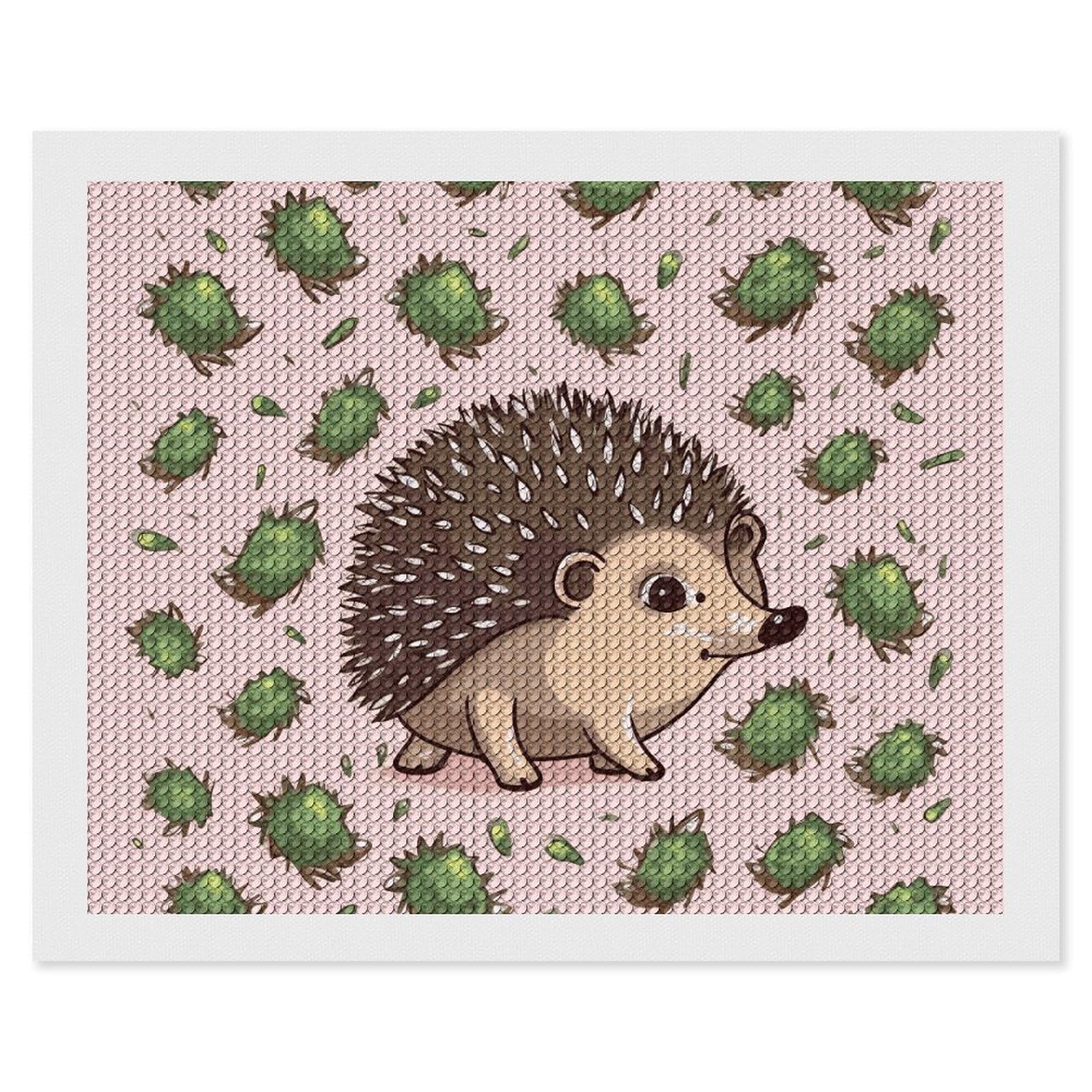 NONHAI Diamond Painting Kits for Adults - DIY Diamond Art Kits for Beginners - Full 5D Paint Drill Diamond Dots Paintings- Cartoon Hedgehog Diamonds Pictures Gem Art and Craft Wall Decor 16"x20"