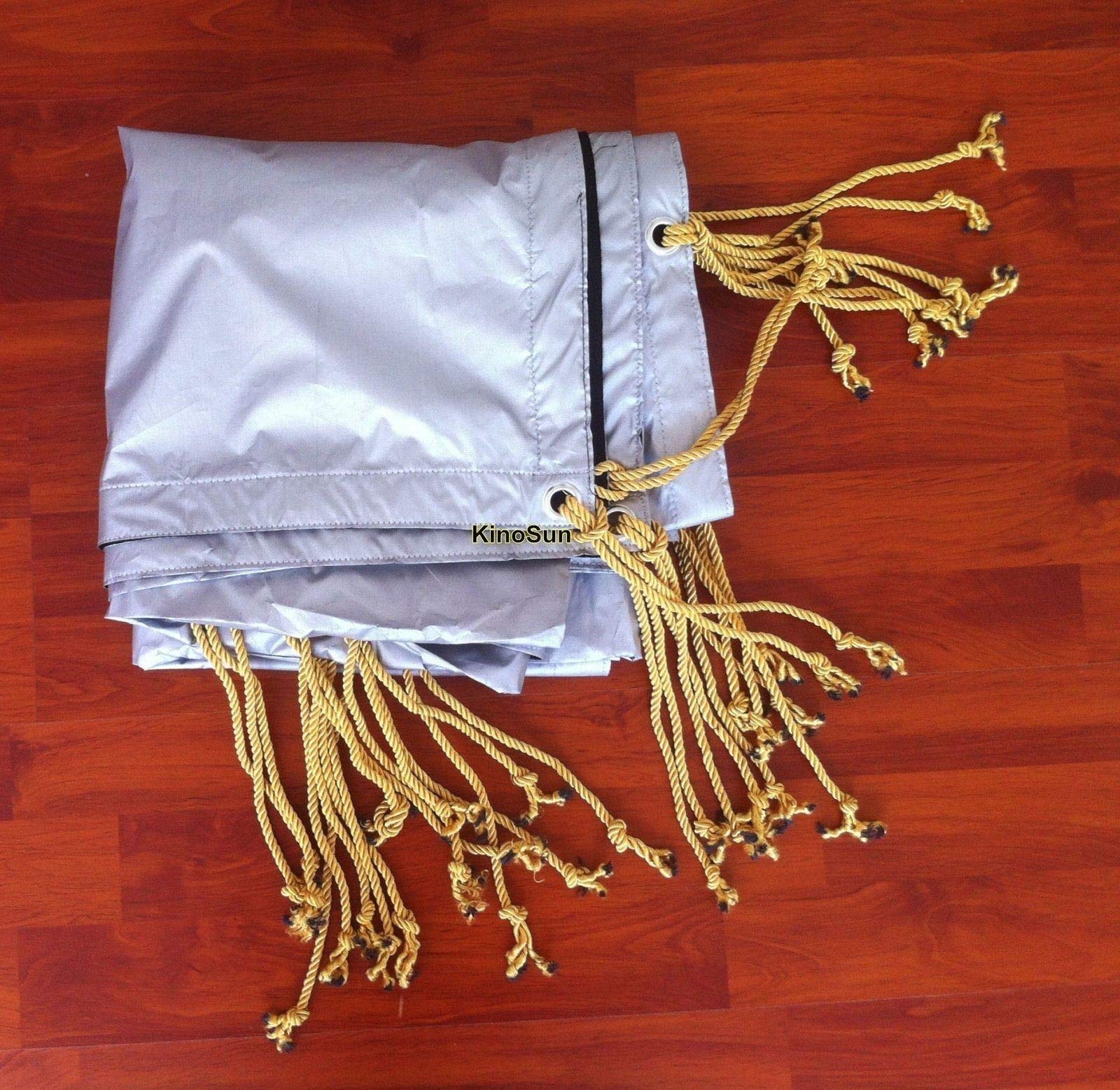 KINOSUN 1.8x1.8m 6'x6' 6x6 Black & Grey Double-face Canvas Cloth Light Black Out Reflect