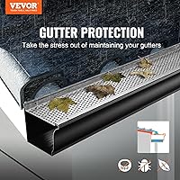 Vista 2 de VEVOR Gutter Guard, 5 inch Width, Aluminum Leaf Filter DIY Gutter Cover, 52 PCS 208 ft Total Length, 0.157'' Hole Diameter & 0.02'' Thick Raptor