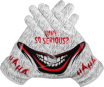 Youth Football Gloves American Reciever Villain Football Gloves for Adult Men Women and Boys with Super Sticky Silicone Grip Palms Ultimate Performance Boosters