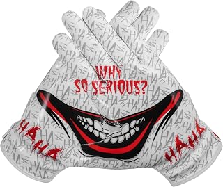 Youth Football Gloves American Reciever Villain Football Gloves for Adult Men Women and Boys with Super Sticky Silicone Grip Palms Ultimate Performance Boosters