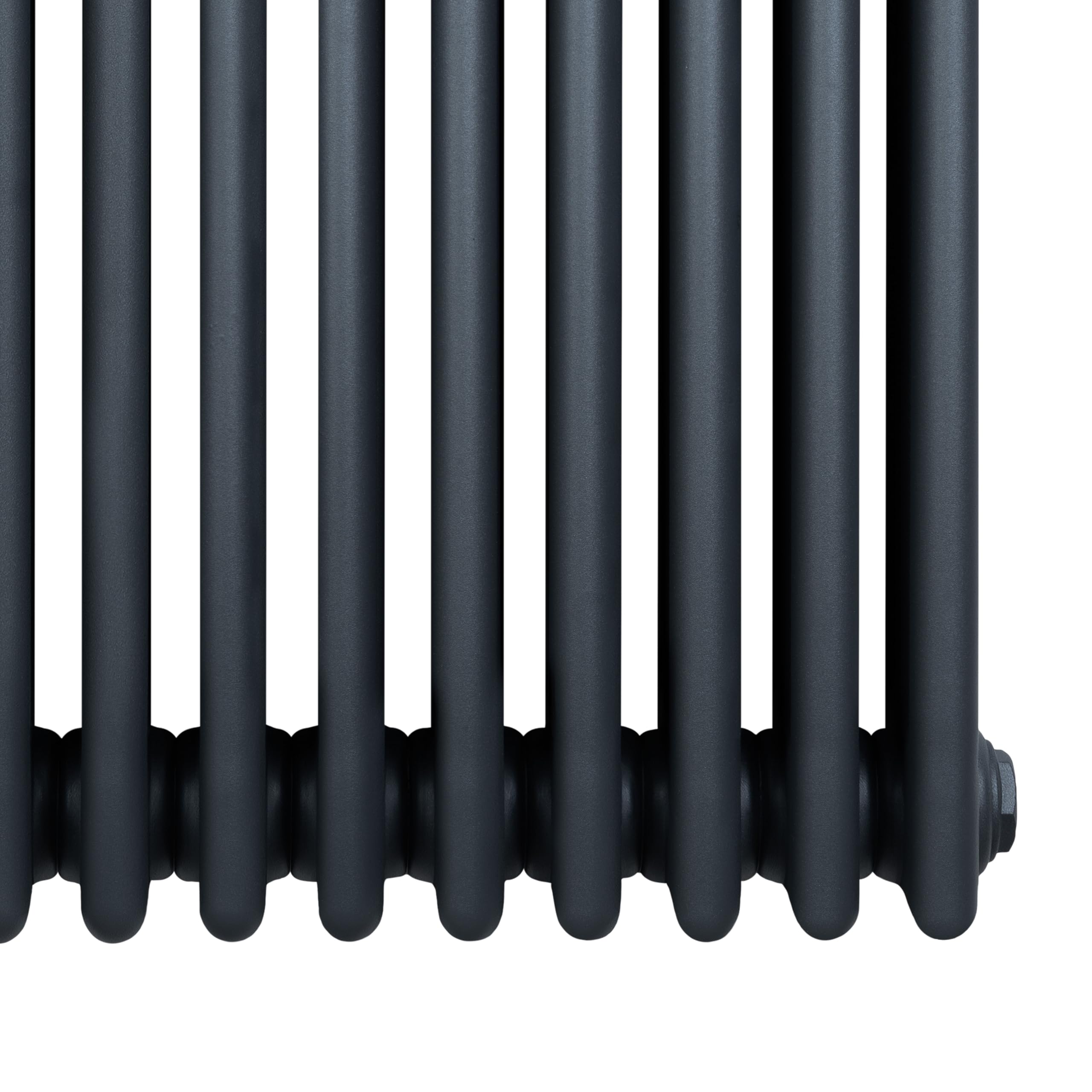 Radiatore Tradizionale a 4 Colonne 1800 x 380 mm Verticale Acciaio al Carbonio Riscaldamento Centrale Design Classico Antracite con Kit Fissaggio e Spazzola Pulizia