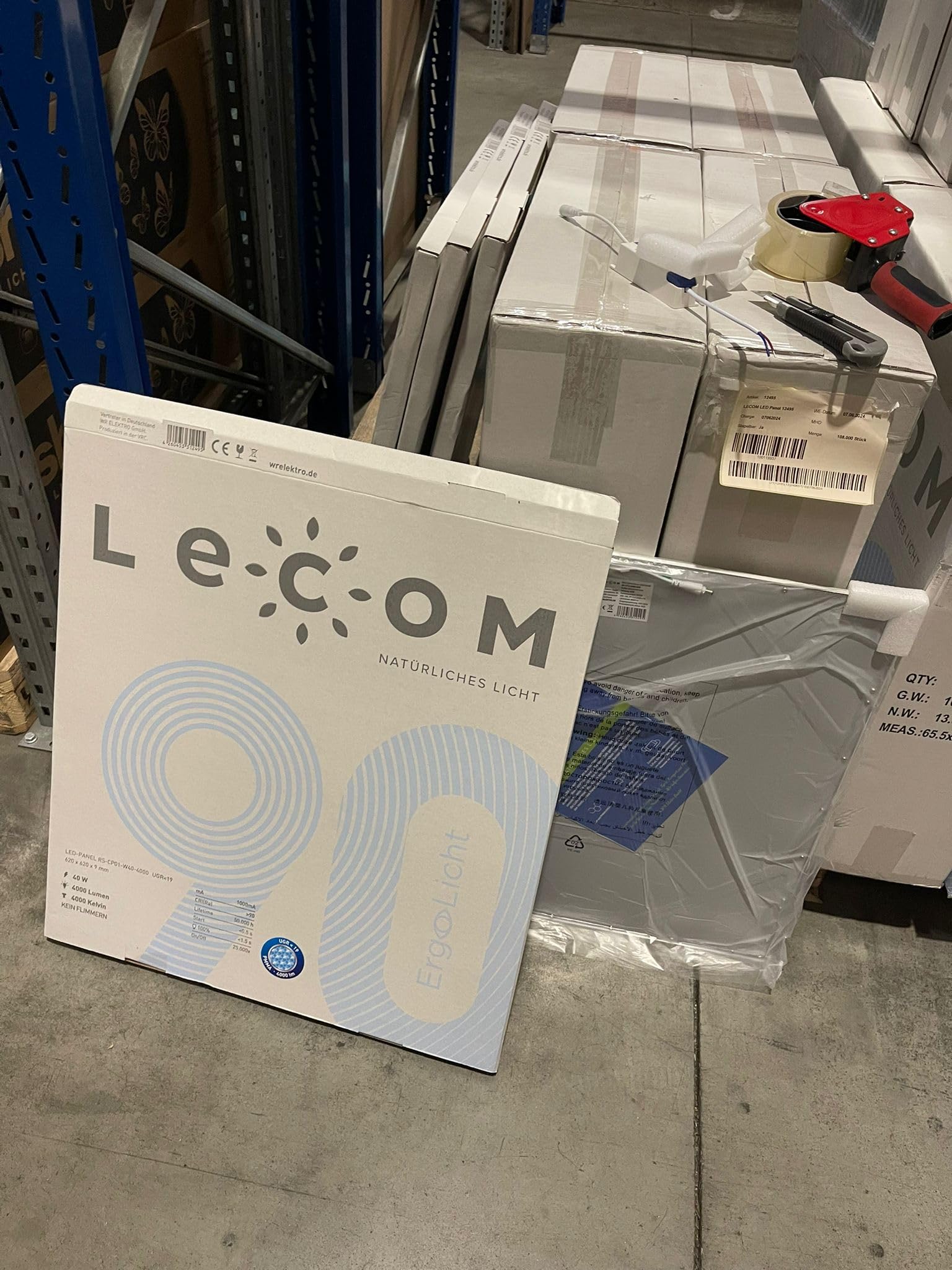 LECOM LED Rasterleuchte Neutralweiß UGR19 CRI90 3960lm Büro Arbeitsplatzleuchte