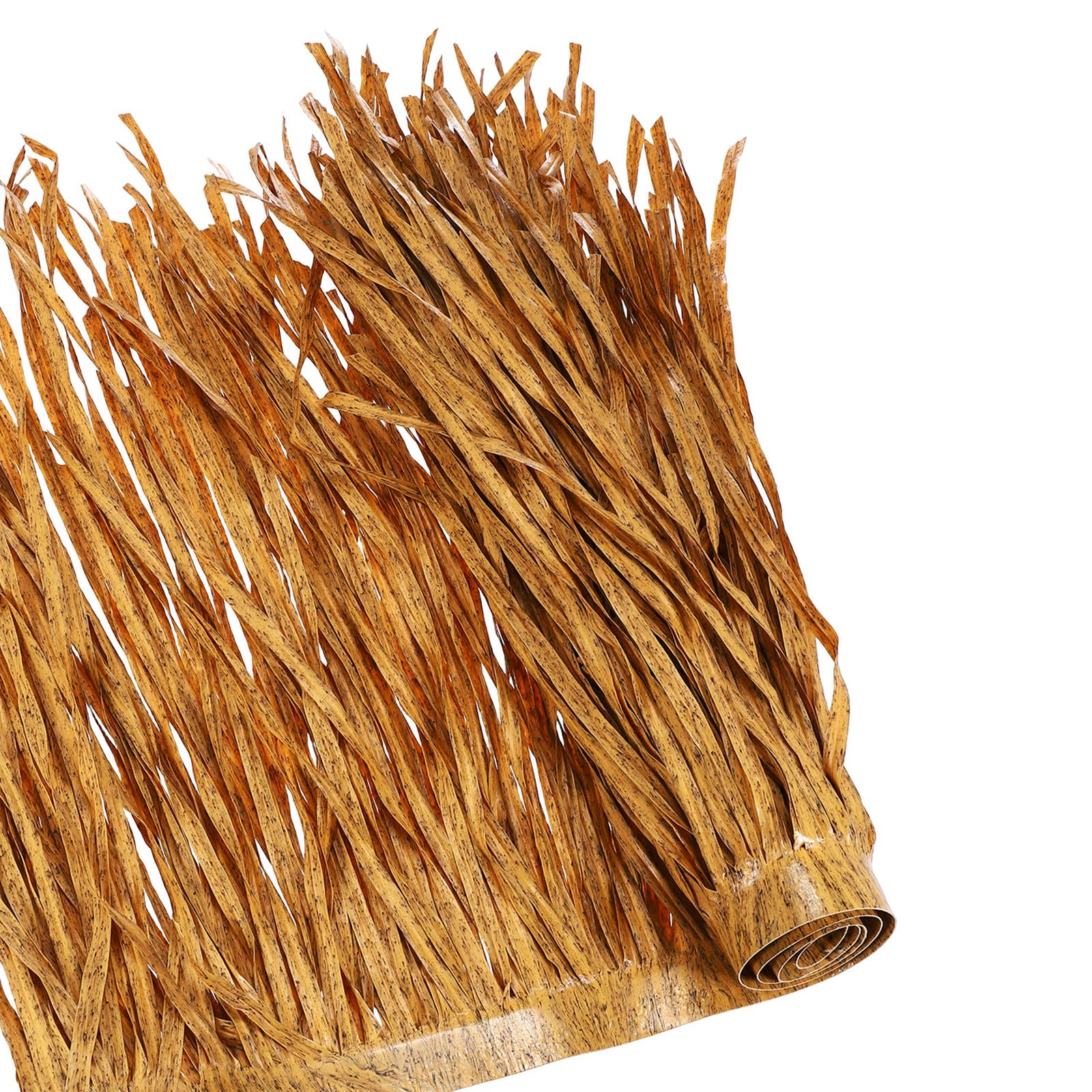 sourcing map Tiki Straw Roof 40" x 24" Mexican Artificial Palm Straw Rolls Hut Grass Skirting Roof for Garden Patio Tiki Bars Fence Party Decoration, Twisted Vine Spotted Yellow