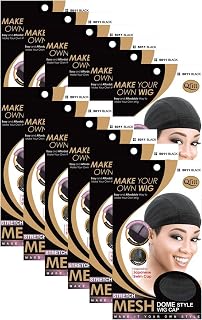 Qfitt 12 Pack Mesh Dome Wig Caps #5011 - Ultra Stretch, Perfect Fit, Breathable for All-Day Wig Wear