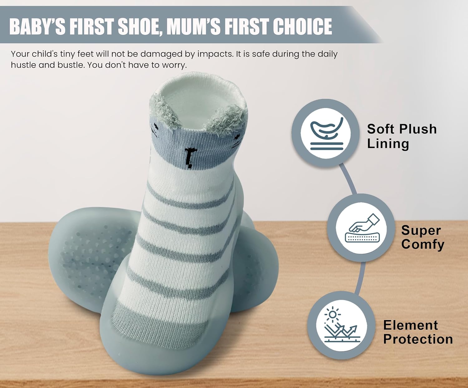 Baby Shoes Boys Girls First Walking Shoes Non Slip Soft Sole Sneakers Toddler Infant Babygirl Sock Shoes - Image 6