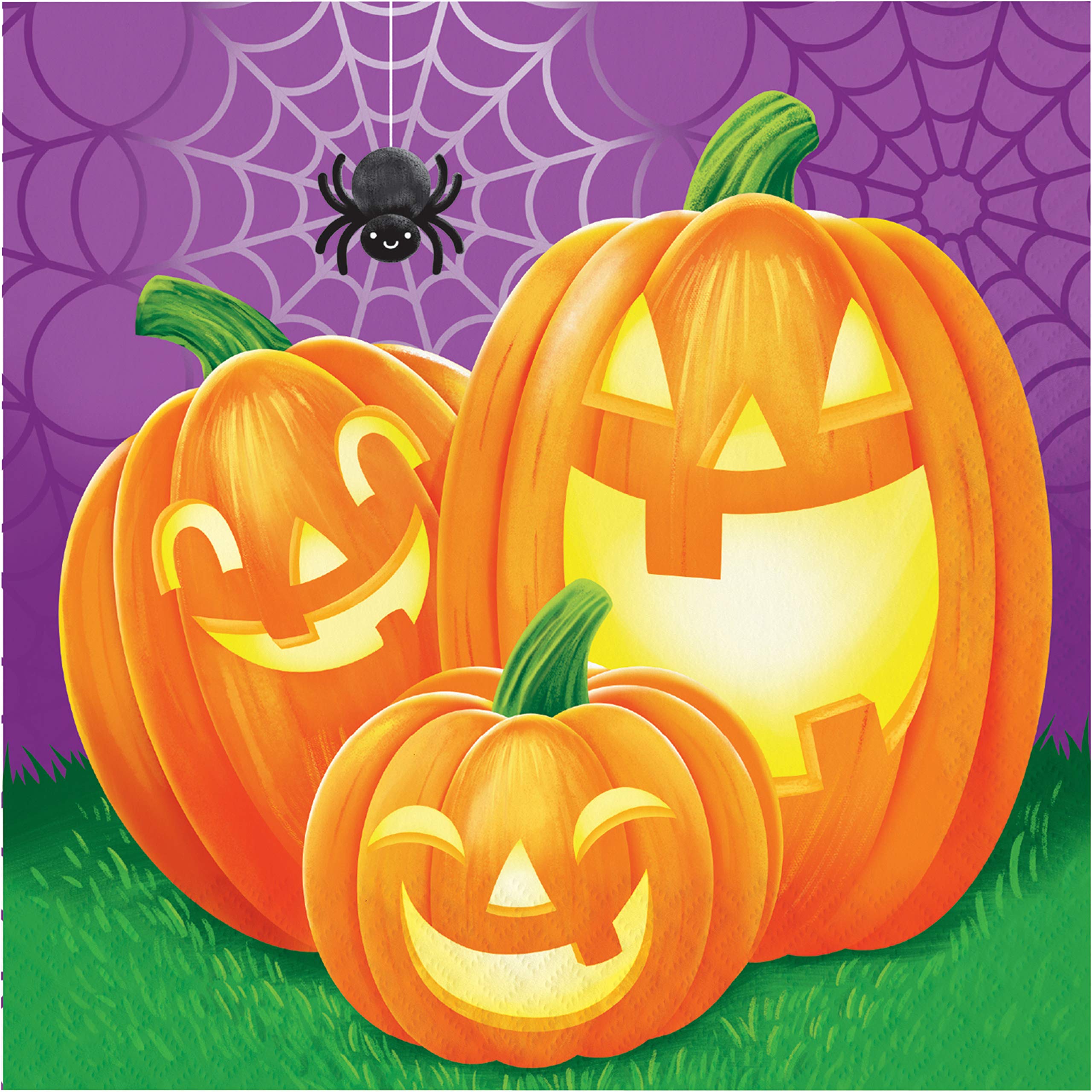 Creative Converting Pumpkins 2-Ply Lunch Napkin 16-Pieces, 33 cm Size, Multicolour