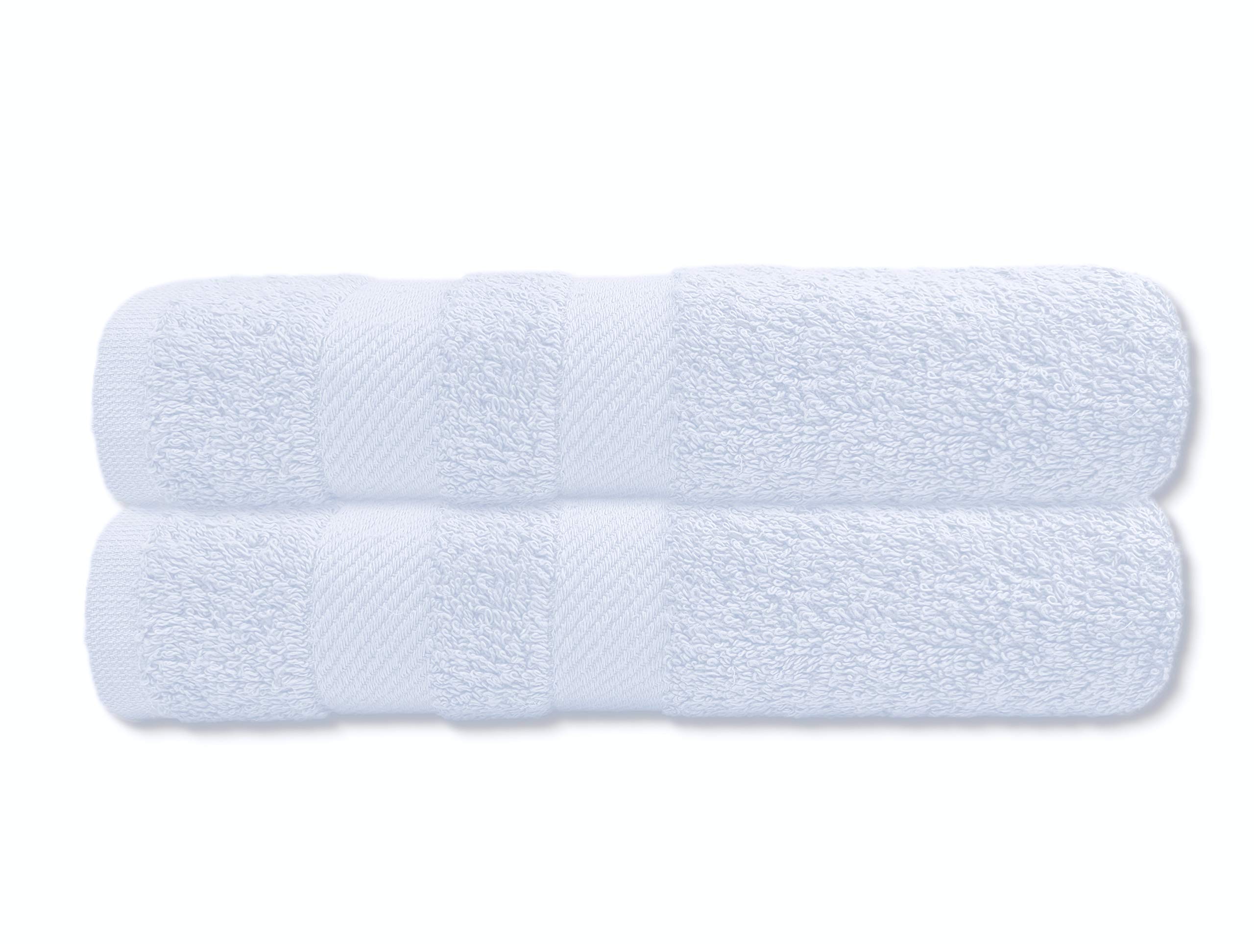 A & B Traders White Cotton Hand Towels 600 Gsm Soft Thick Easycare Multipurpose Daily Use Bathroom Gym Spa Salon Sports Towels (, 2)