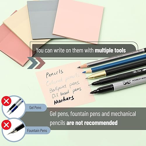 Vista 6 de Mr. Pen Notas adhesivas transparentes vintage - 3x3, 200 hojas, transparentes