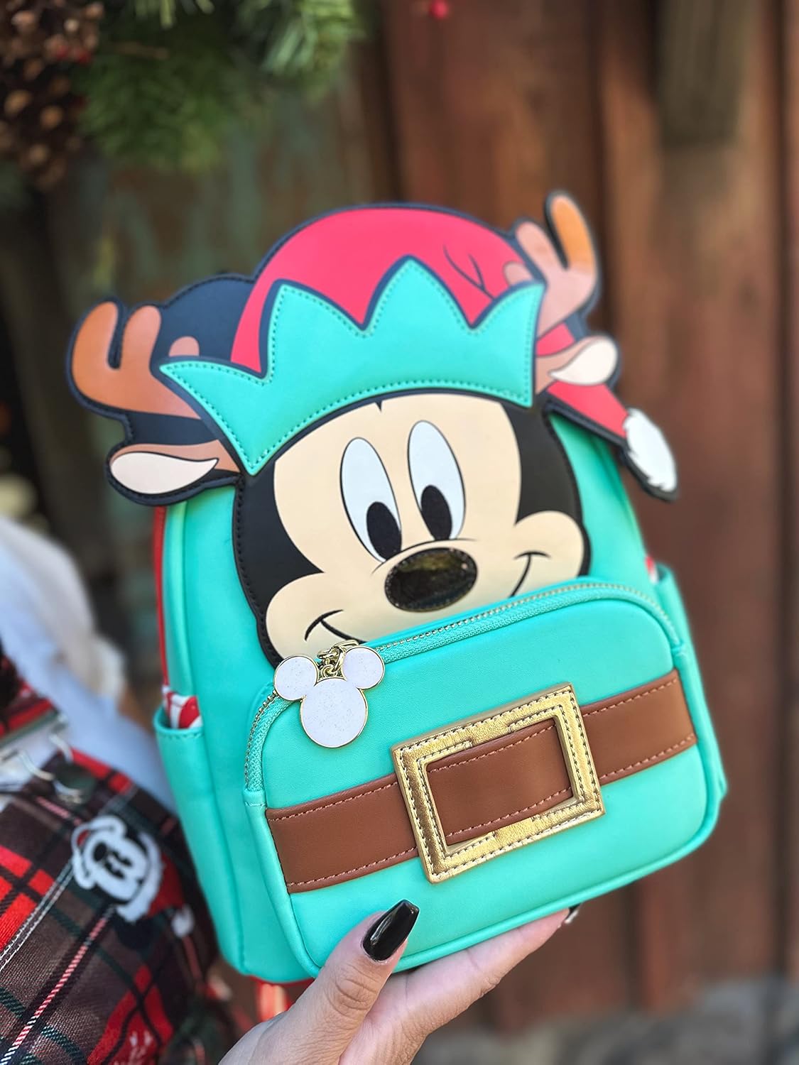 Loungefly Disney Light Up Mickey Mouse Reindeer Cosplay Backpack