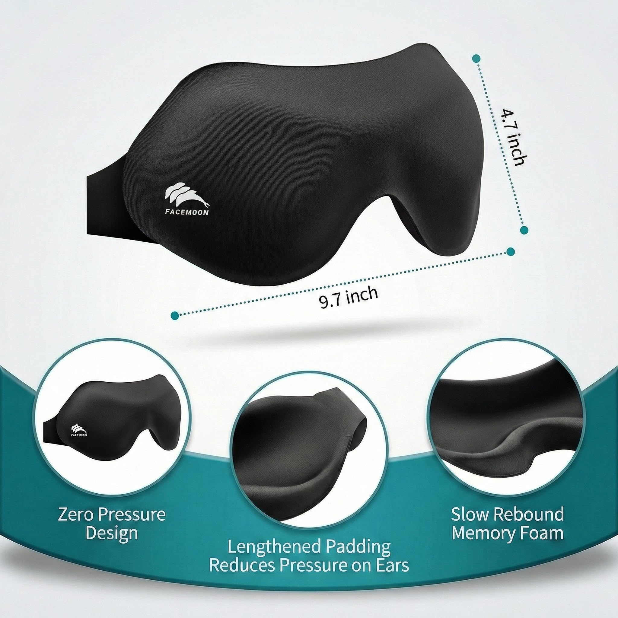 Antifaz para bloquear la luz del sueño: máscara ligera contorneada 3D para extensiones de pestañas, correa ajustable, lavable, cero presión, perfecta para hombres y mujeres, avión, viajes, yoga