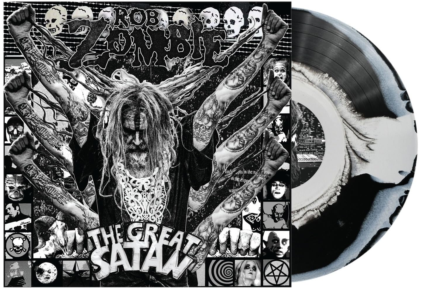 Rob Zombie The Great Satan Colored Vinyl LP Black And White Indie Exclusive