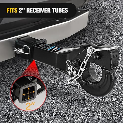 Miniatura 85 de Nilight Receptor de enganche de grillete de 2 pulgadas, 45000 libras, resistencia a la rotura, grillete de anillo en D de 3/4 pulgadas con pasador