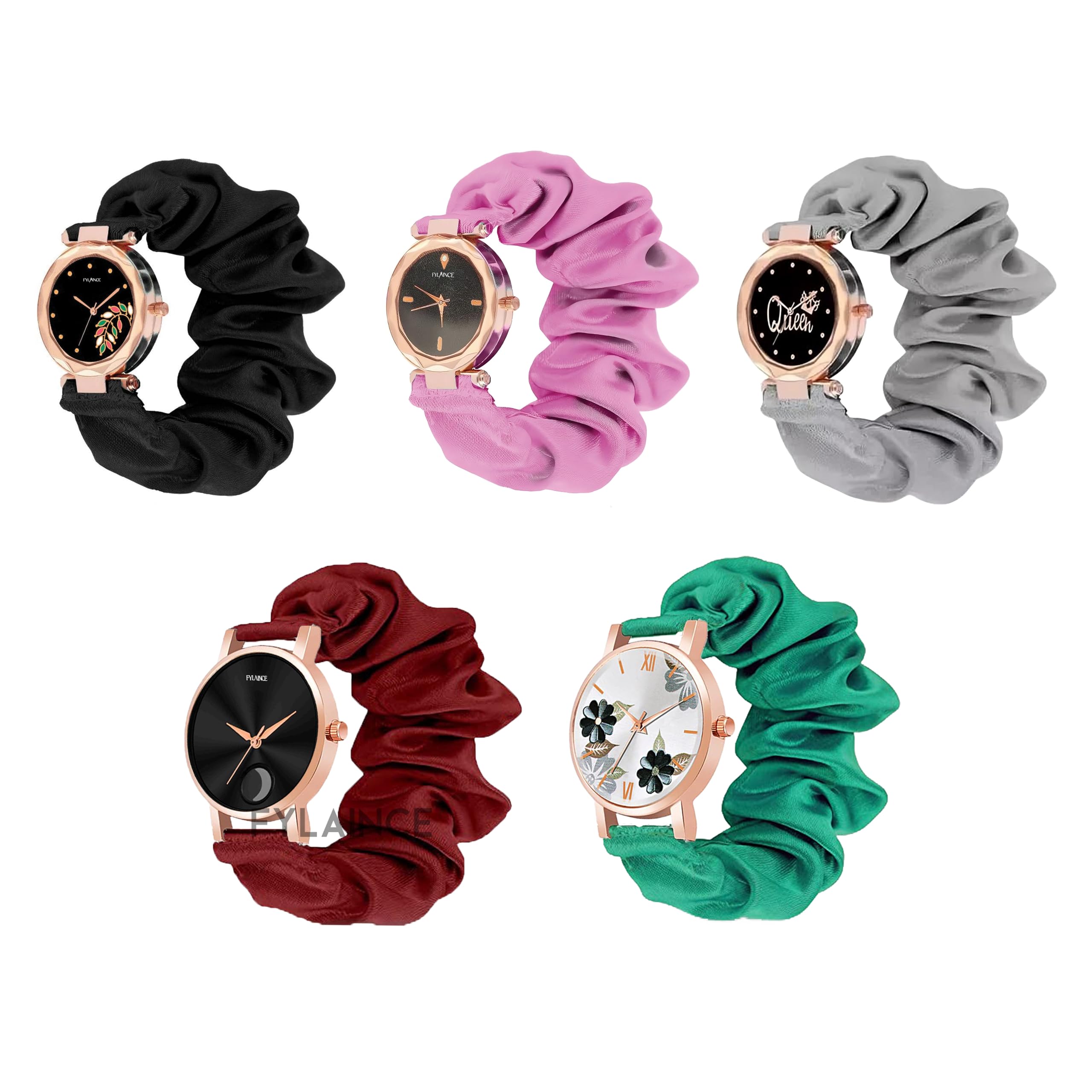FYLAINCE™ Analog Dial Scrunchies Watches Solid Fabric Wristband Watch Elastic Scrunchy Bands Watch for Women & Girls Multicolour (B0DBGDSFF4) Amazon Price History, Amazon Price Tracker