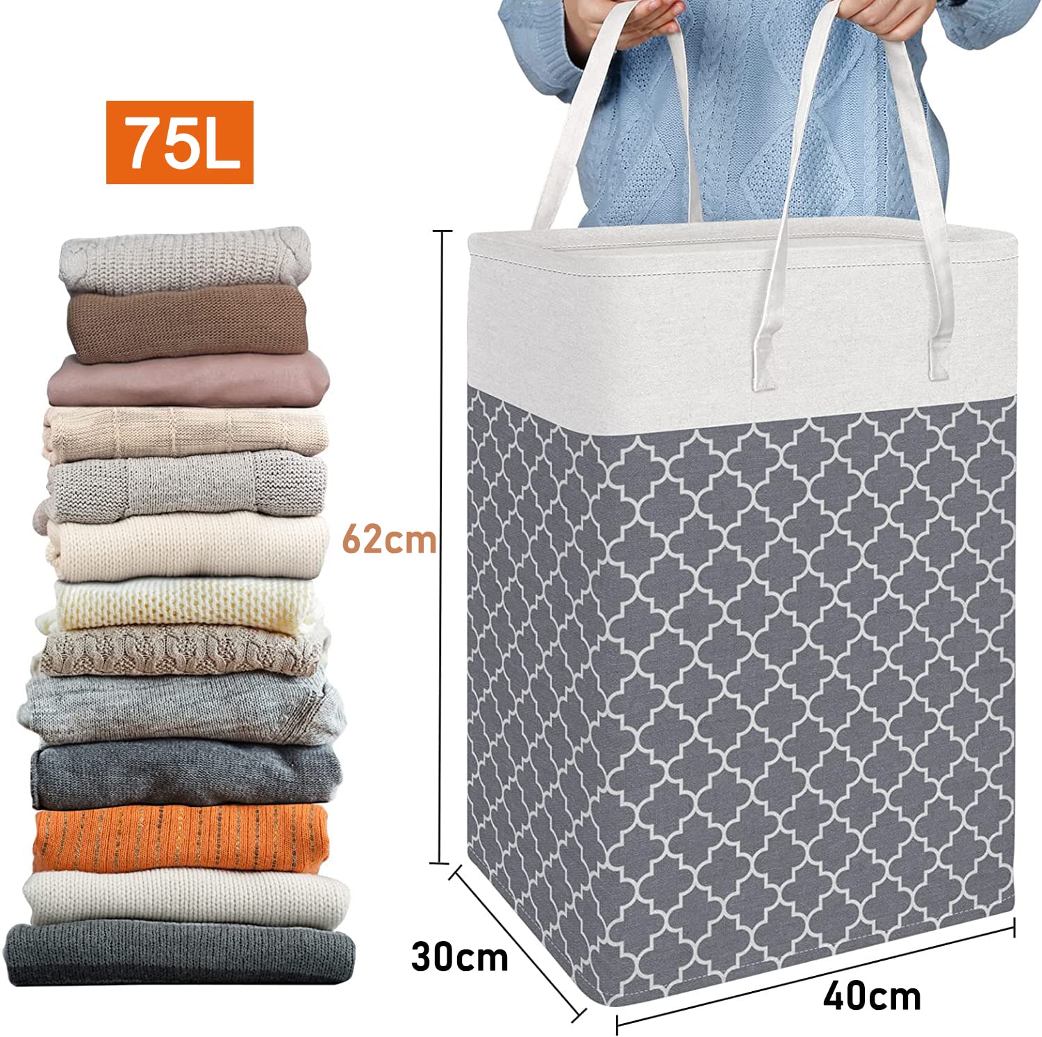 Corbeille à Linge Panier à Linge Sale Panier À Linge 75L Grand Panier À Linge Pliable Grand Panier À Vêtements Panier À Vêtements Avec Poignées Panier Linge ( Color Corbeille à Linge Panier à Linge Sale Panier À Linge 75L Grand Panier À Linge Pliable Grand Panier À Vêtements Panier À Vêtements Avec Poignées Panier Linge ( Color