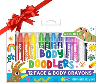 Ooly Body & Face Paint Crayons, 12 Colors, Skin Safe Paint Stick Twist Crayons for Face Painting Parties, Great Body Painting Kit, Gifts for Kids
