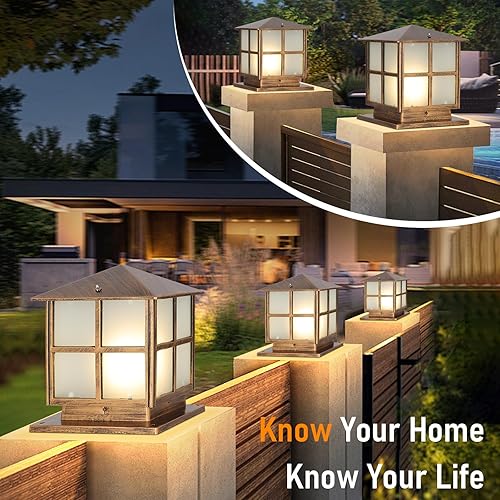 Miniatura 3 de SLAWA Luces de poste para exteriores, modernas luces de columna para entrada al aire libre con carcasa de aluminio, luces de pilar de patio al aire
