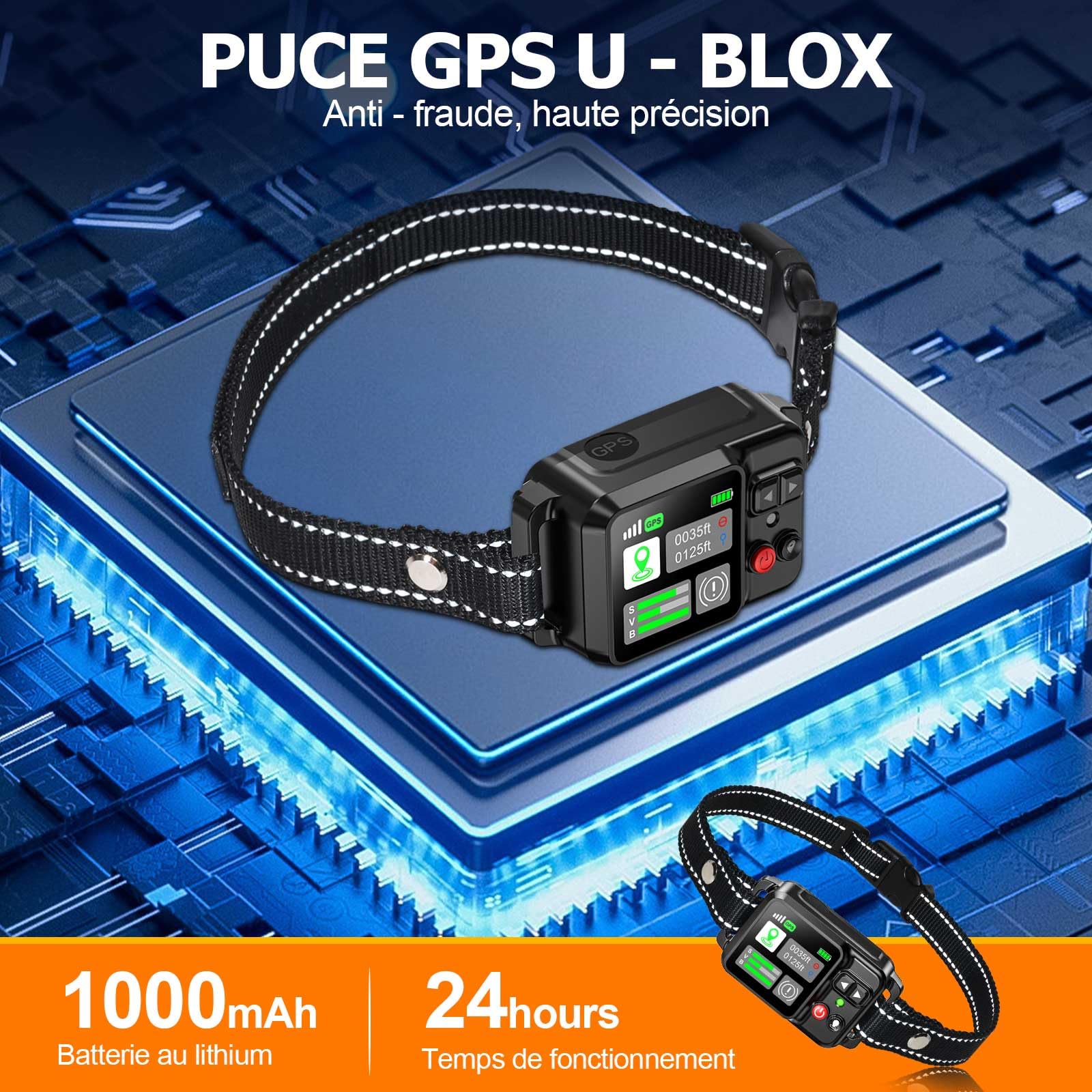 Système de clôture de Chien sans Fil GPS-Clôture de Chien électrique avec Technologie de Satellite électrique GPS, Gamme de système de clôture pour Animaux de Compagnie 20~2000m, 3 Modes imperméable