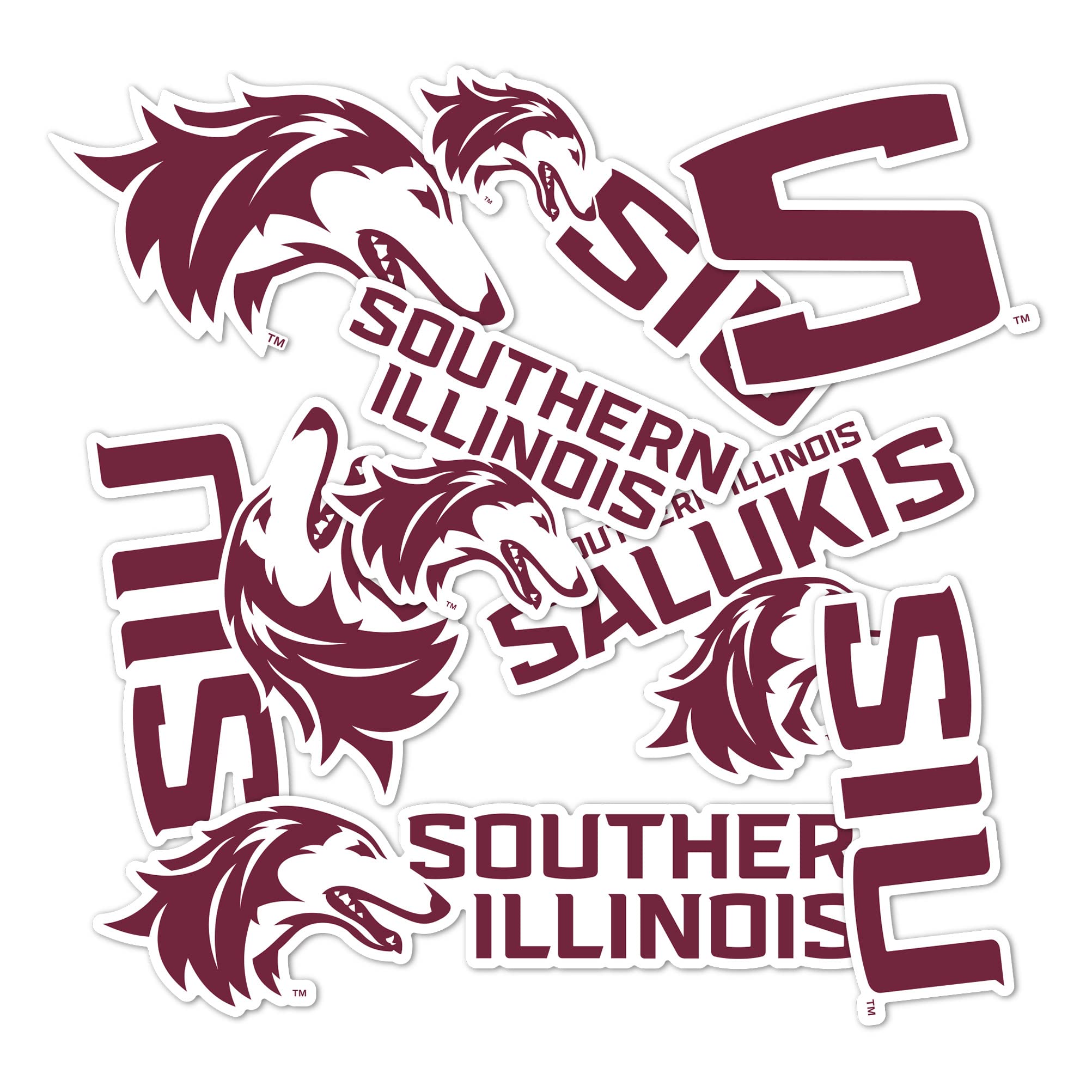 Desert Cactus Southern Illinois University Sticker SIU Salukis Vinyl Decals Laptop Water Bottle Car Scrapbook Sheet T2 (Type 2)