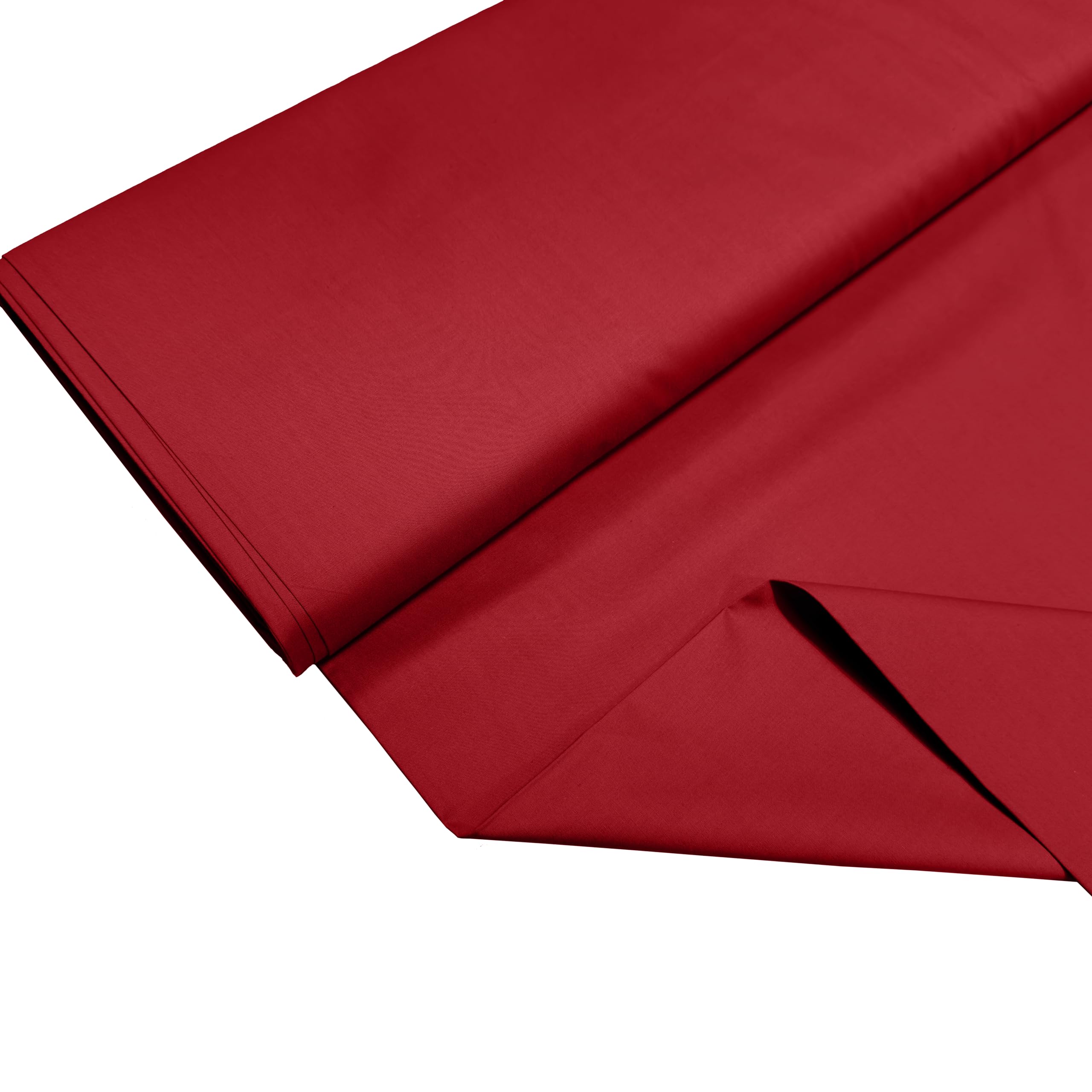 100% Cotton Percale Fabric – 200 Thread Count, 120 GSM, Breathable & Durable Material for Bedding, Quilting & Sewing - 50cm x 55cm (Scarlet)
