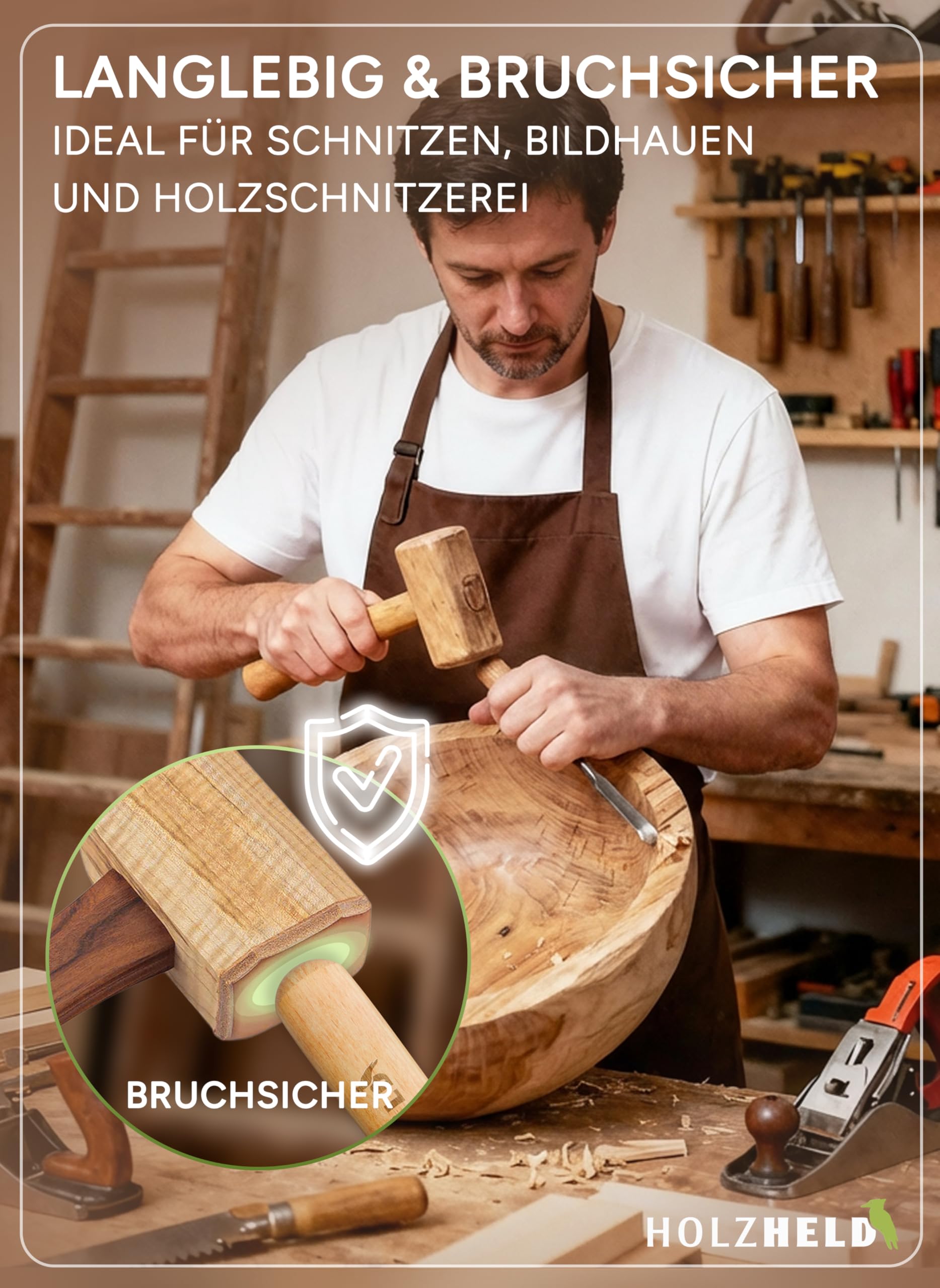 HOLZHELD - Set di 6 forbici per legno in acciaio giapponese di alta qualità per la lavorazione del legno.