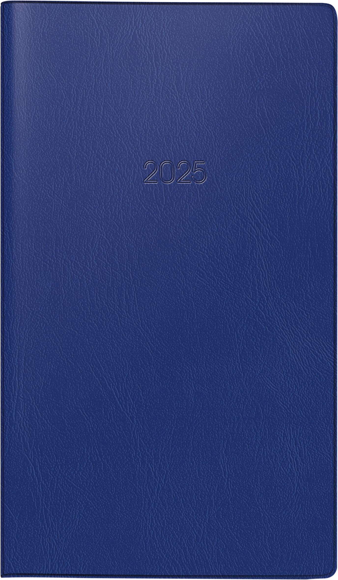 BRUNNEN Pocket Diary Model 755 (2025), 2 Pages = 1 Week, A6 Landscape, 144 Pages, Plastic Cover, Dark Blue