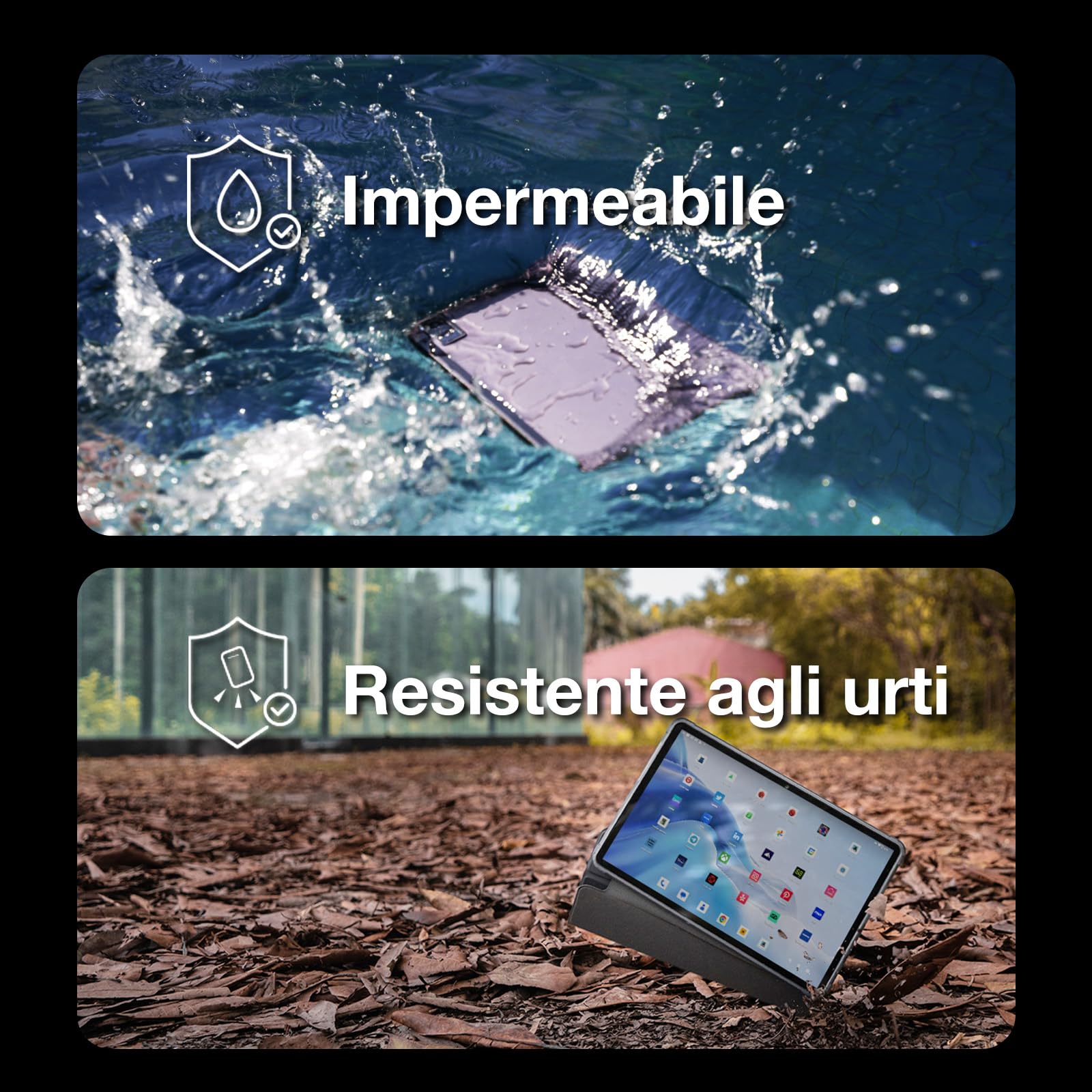 AGM PAD P1 Tablets PC, 10,36" 2K FHD IPS Android13 Rugged Tablet, 8GB+256GB/2TB TF, MTK G99, Doppi Altoparlanti BOX 1224, Batteria 7000mAh, Dual SIM 4G Tablet, Con Custodia e Tastiera