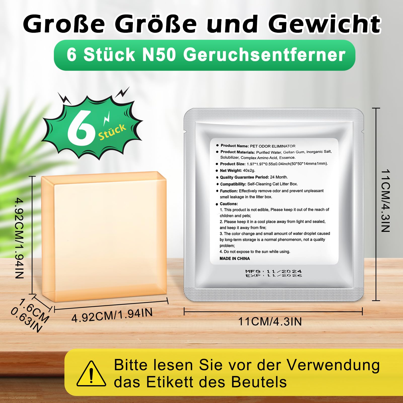 Lot de 6 désodorisants pour litière Pura Max/Pura Max 2 autonettoyant, destructeur d'odeurs N50 pour litière de 76 l, auto-nettoyant, élimine les odeurs, sûr et efficace