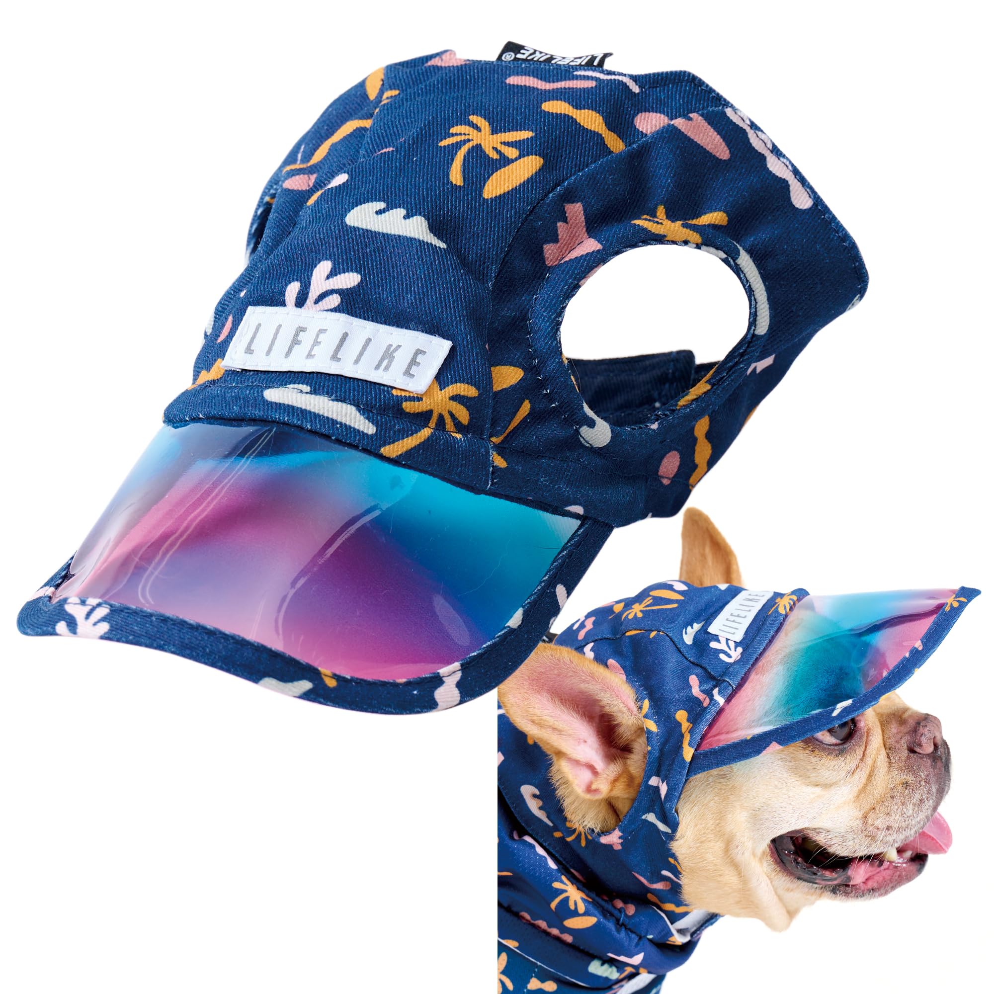 Amazon | 【LIFELIKE公式】サーフサンバイザーキャップ 犬 帽子 耳だし