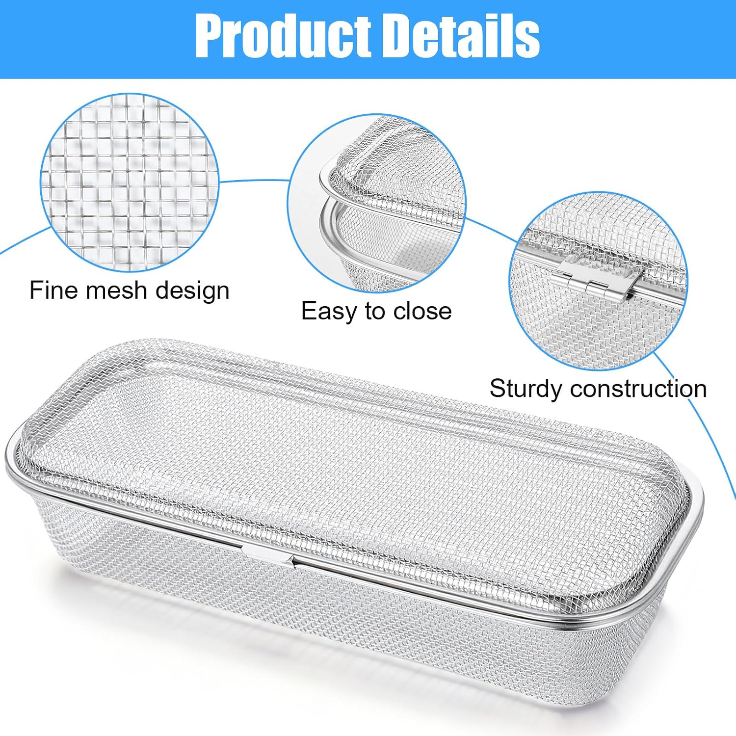 2 Pack Dishwasher Basket, Dishwasher Silverware Basket for Small Items, Replacement 304 Stainless Steel Utensil Mesh Drain Silverware Holder for Chopstick, Forks, Scoops (Large + Medium)