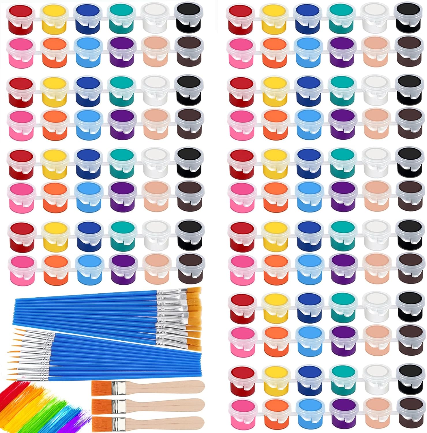 Vyndicca 143 pcs Mini Acrylic Paint Set,12 Colors Washable