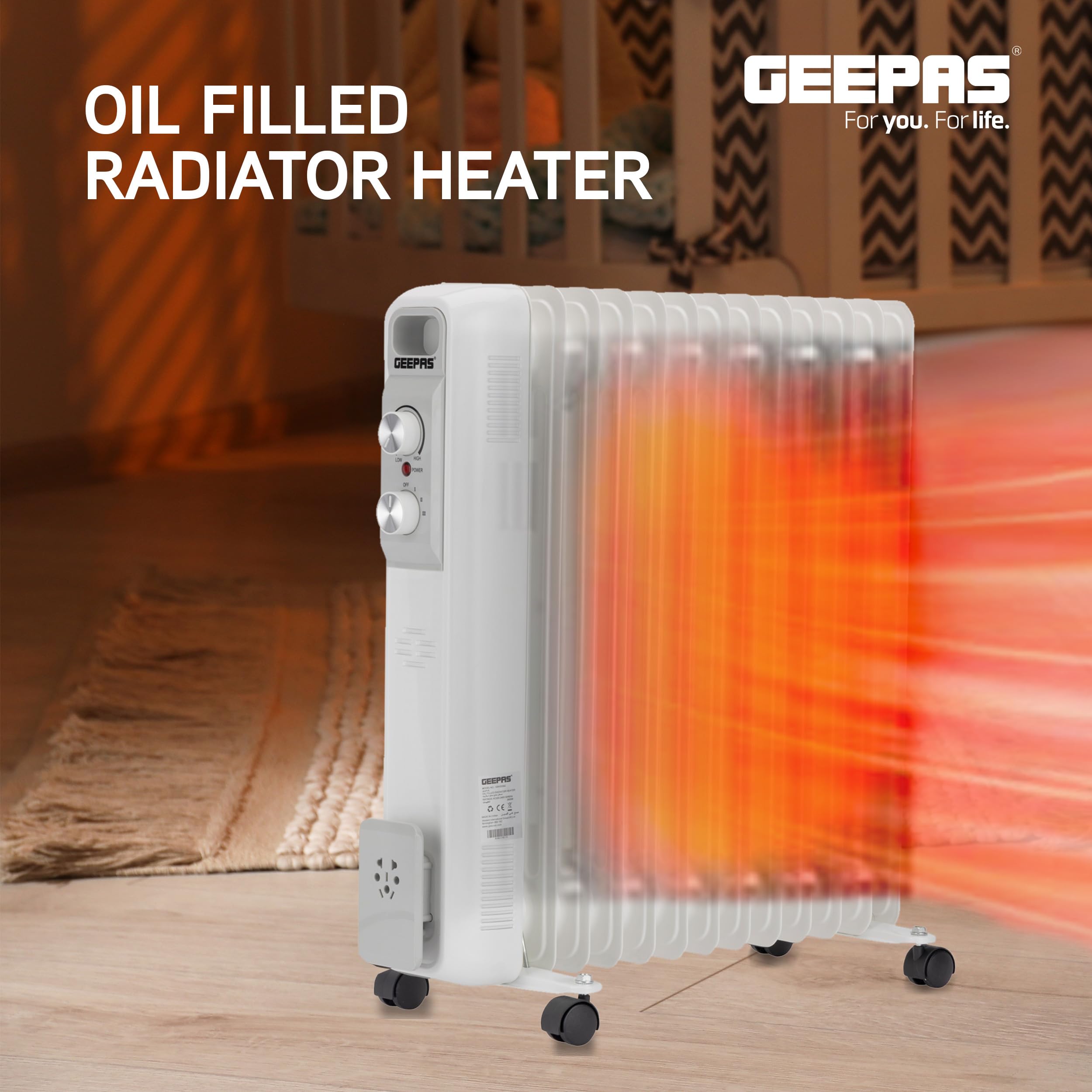 Geepas Electric Oil Filled Space Heater Geepas Heater Oil Filled