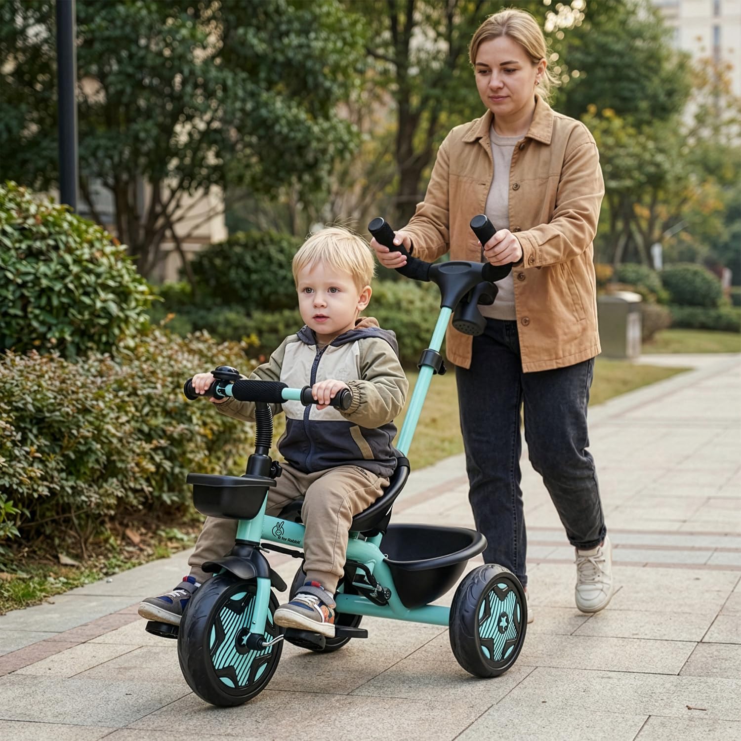 R for Rabbit Tiny Toes R20 Ace Tricycle for Kids with Parental Control, Premium EVA Wheels, Seat Belt & Bell and Storage Basket | Baby Trike Cycle for 2 to 5 Year, Upto 25 Kg Boy/Girl (Aqua Blue)-picture-13