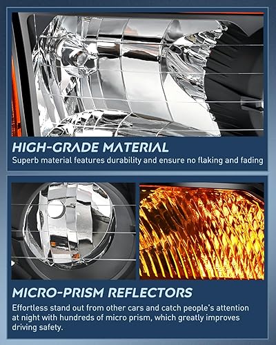 Miniatura 7 de Nilight Conjunto de faros delanteros compatible con Nissan Titan 2004-2015 2004-2007 Armada 2004-2004 Pathfinder Armada 2004 - 2004 - 2015, carcasa