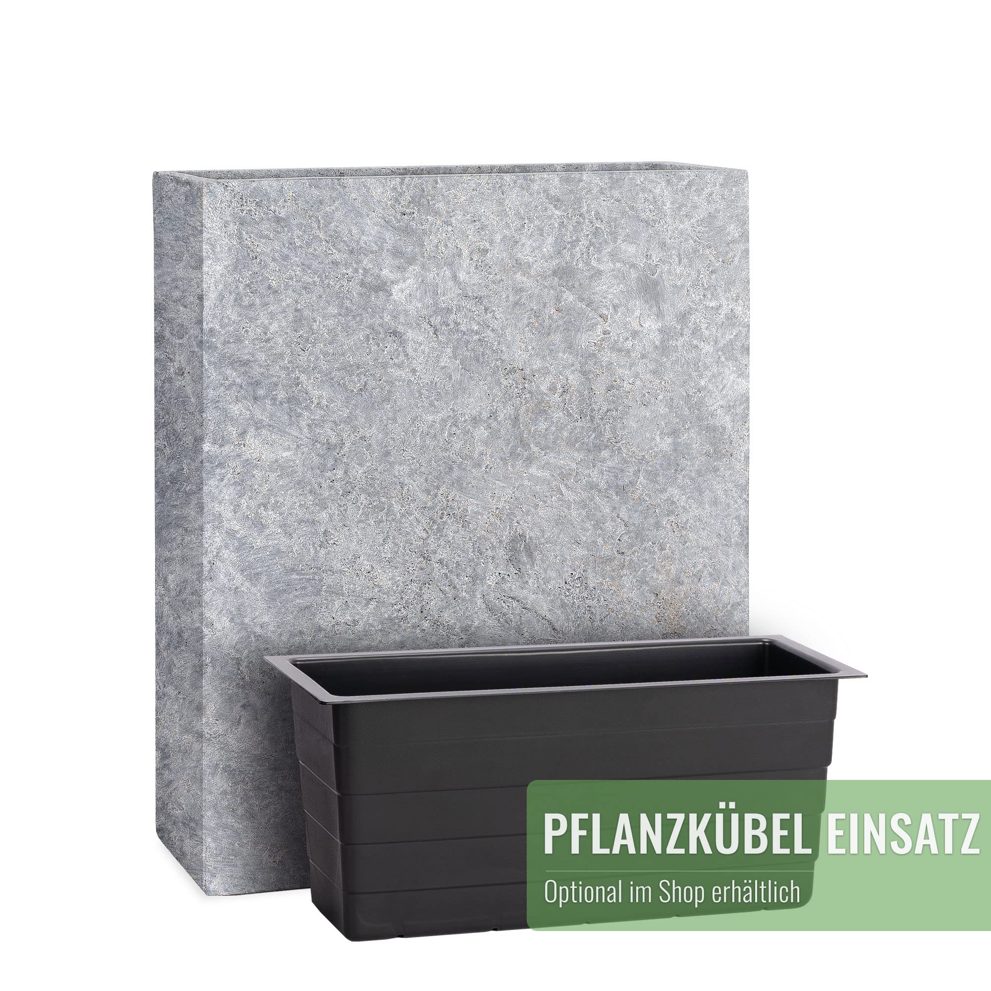 Pflanzwerk® Pflanzkübel Divider Lava Hellgrau 72x60x25cm Blumentopf *Frostbeständige Blumenkübel* *UV-Schutz* *Premium Pflanzenkübel Qualität*
