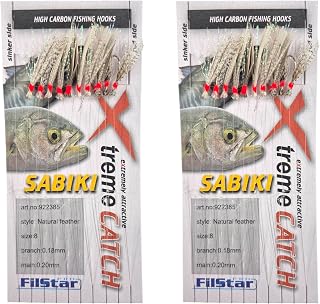Sabiki Feder-Heringsvorfach Haken N8, 0,20mm / 2x10