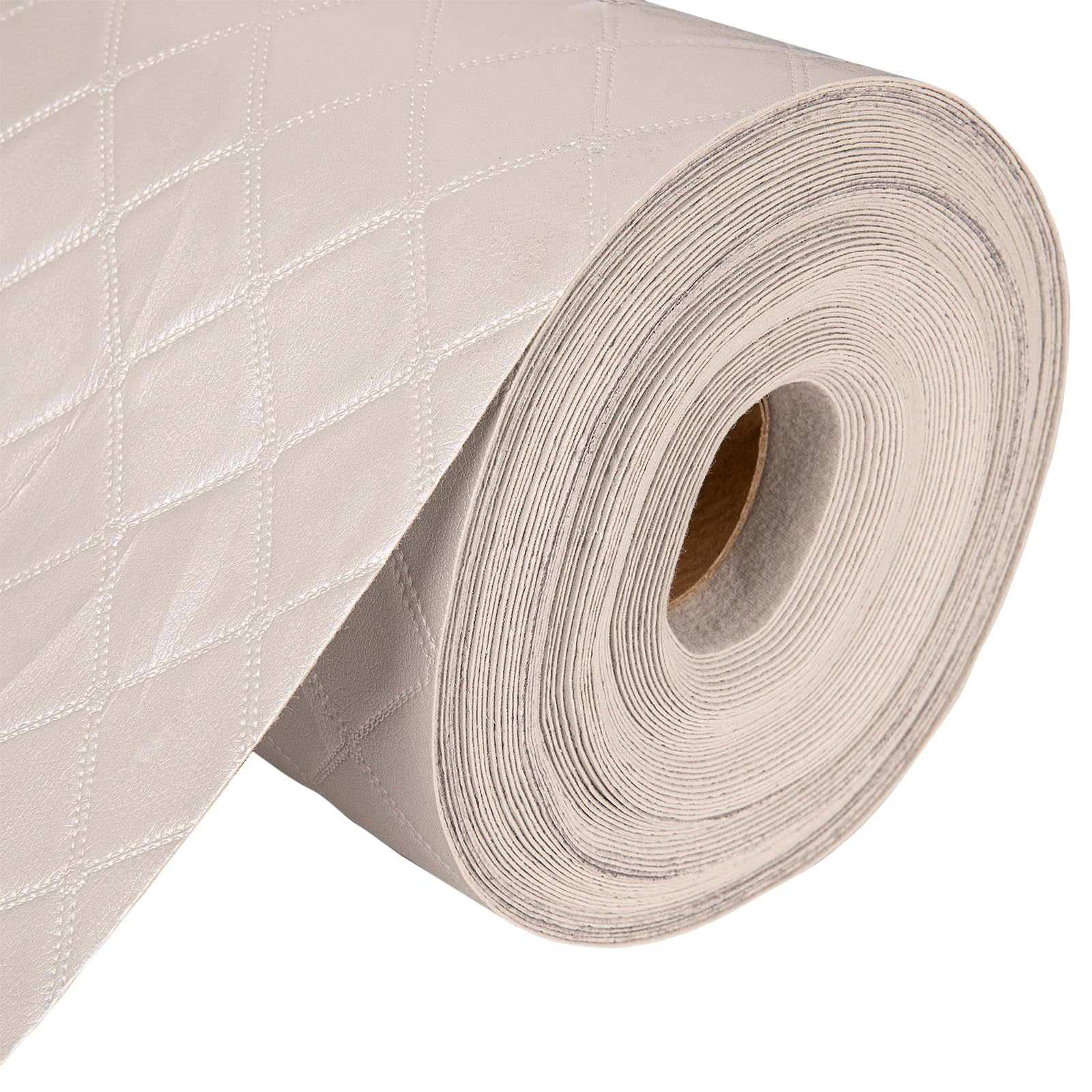 Vinyl Leatherette Fabric, Fire Retardant, Waterproof Upholstery Material, Faux Leather Sheets for Chairs, Bookbinding, 55 Inch Wide, Diamond Silver Fabric, 10 Metre