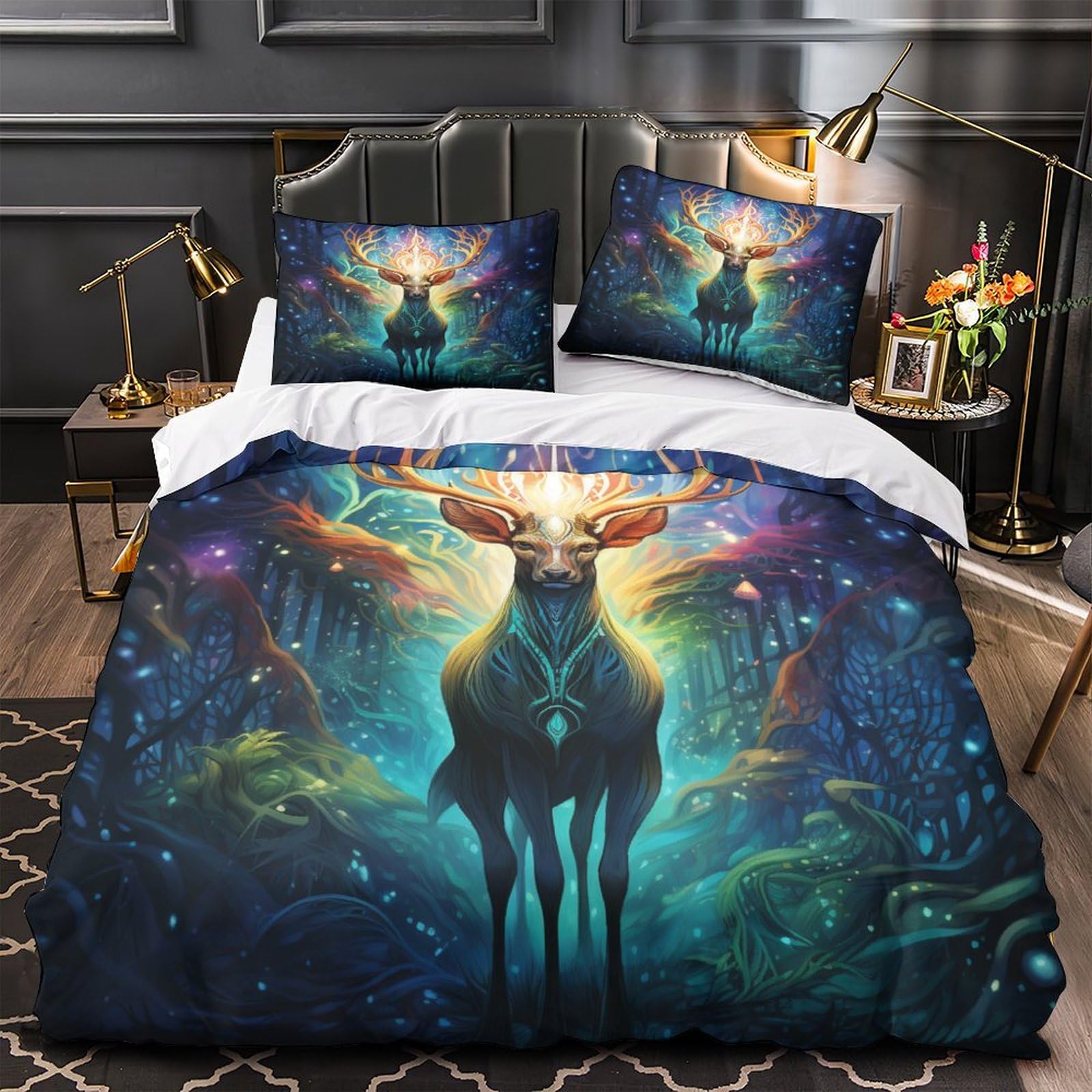 Stampato in 3D Pronipote tibetano Copertina Stampata Microfibra Disegnata Biancheria Da Letto Morbido Easy Care Con 2 Federe,Double（200x200cm）, Per Adolescenti E Adulti