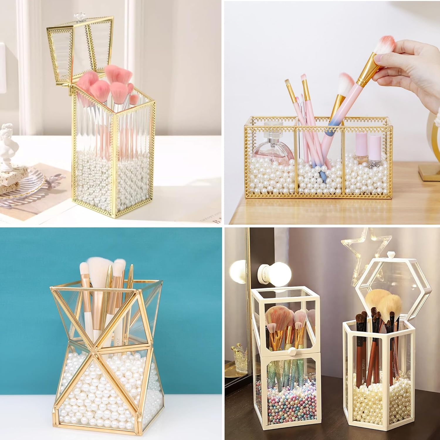 600pcs Pearl Beads for Crafts, 8mm Round Pearl Beads with Hole for Jewelry Making DIY Craft Bracelet Necklace and Vase Filler （Light Blue） - Image 4