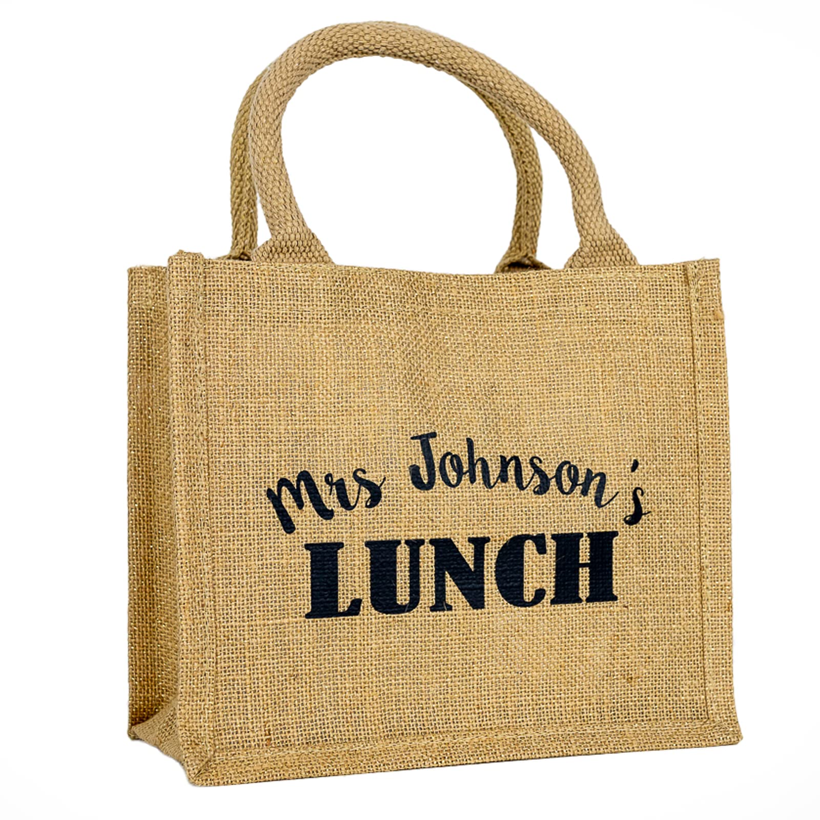 Stickerscape Personalised lunch bag | Personalised Gift for Teacher's | Hand Finished and Made in The UK (Shimmer bag - Anthracite text)