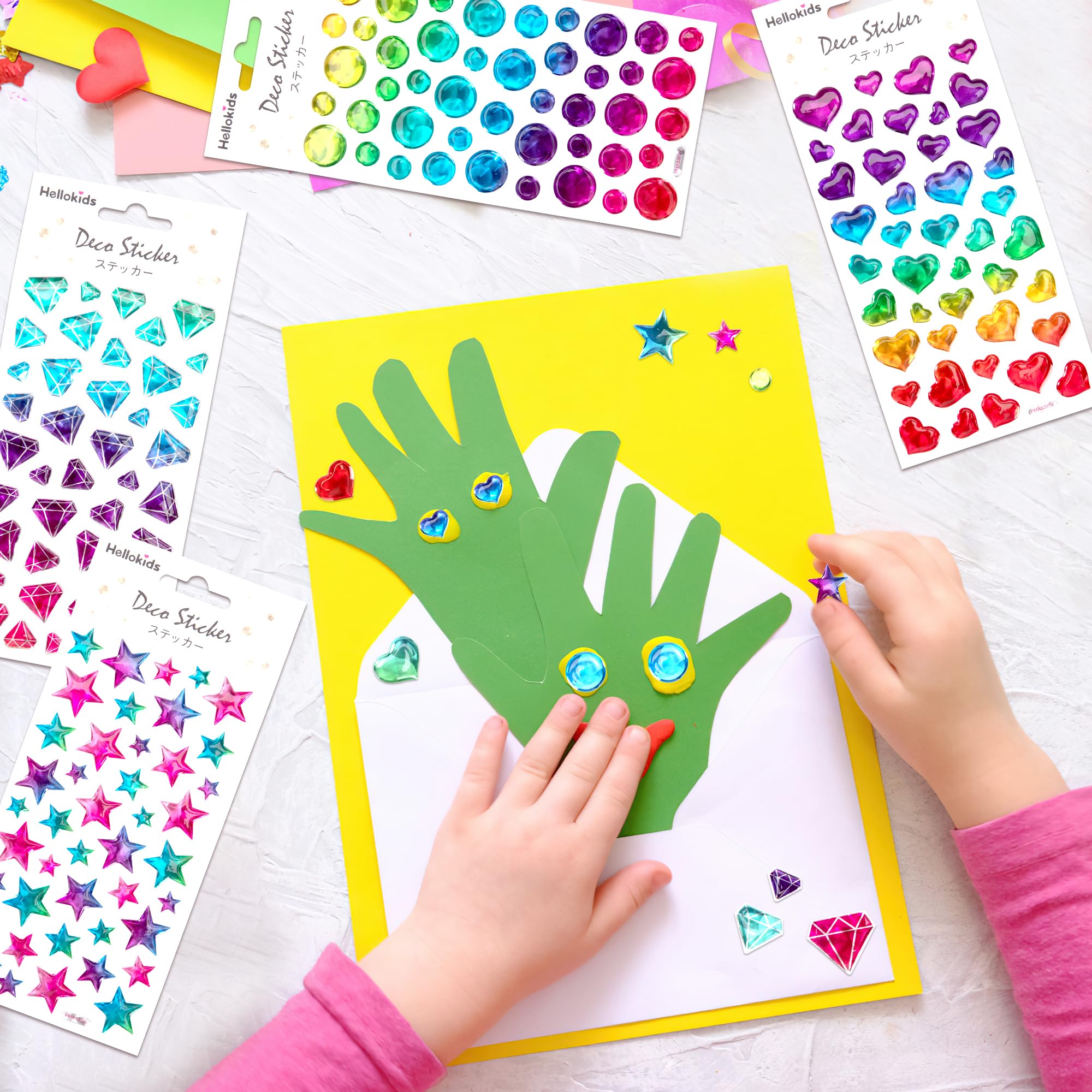 240 Adesivi Tridimensionali Per Bambini - Glitter E Cristalli Fai Da Te Per Unghie, Orecchie, Libri E Decorazioni - Colorati E Scintillanti