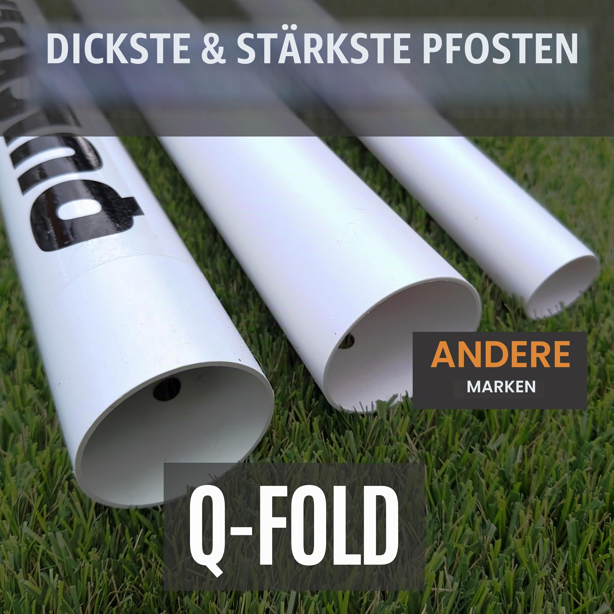 QUICKPLAY Q-Fold Match Fußballtor für Garten Kinder und Erwachsene | 30 Sekunden faltbares für einfachen Aufbau fußballtore groß | tragbarer, wetterfester Torpfosten Erwachsene und Kinder [Einzeltor]