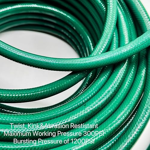 Miniatura 3 de Poliuretano (PU) 14 pulgadas x 100 pies reforzado, manguera de aire con acoplador rápido industrial giratorio de 14 pulgadas y enchufe, restrictor