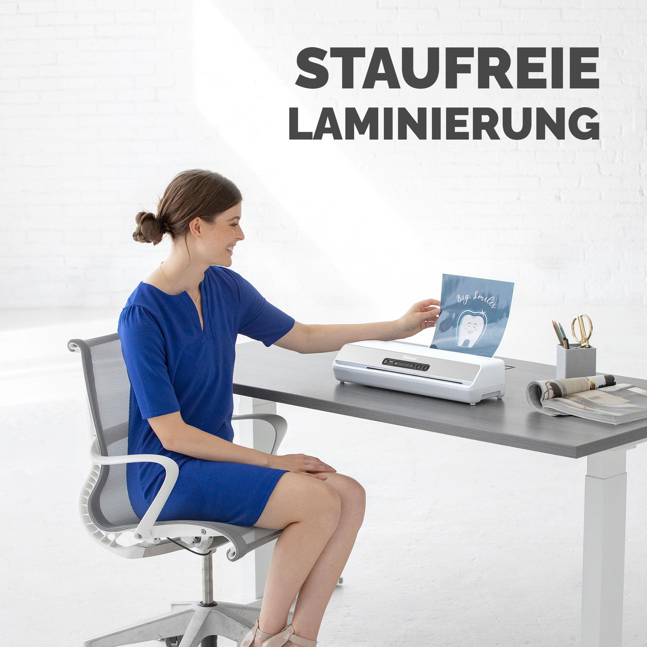 Fellowes Laminiergerät Amaris A3 - für Büro/Schule/Zuhause - nur 1 Minute Aufwärmzeit - für Heißlaminierfolien von 80-175mic - mit Rücklauf-Funktion - inkl. Starterset für 10 Laminationen