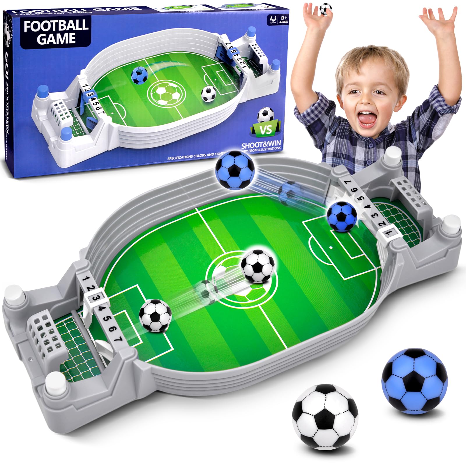 Tabletop Football Game Set, Mini Table Soccer Game, Desktop Interactive Soccer Game Toy Gift Christmas Birthday Family Party Game for Kids Adults